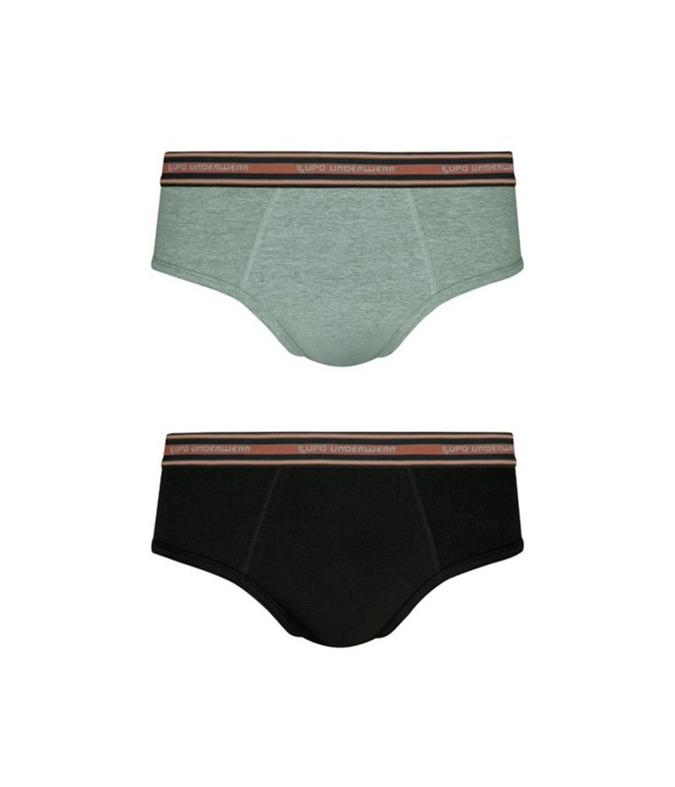 Kit com 2 Cuecas Adulto Slip Algodão Lupo Preto+Cinza