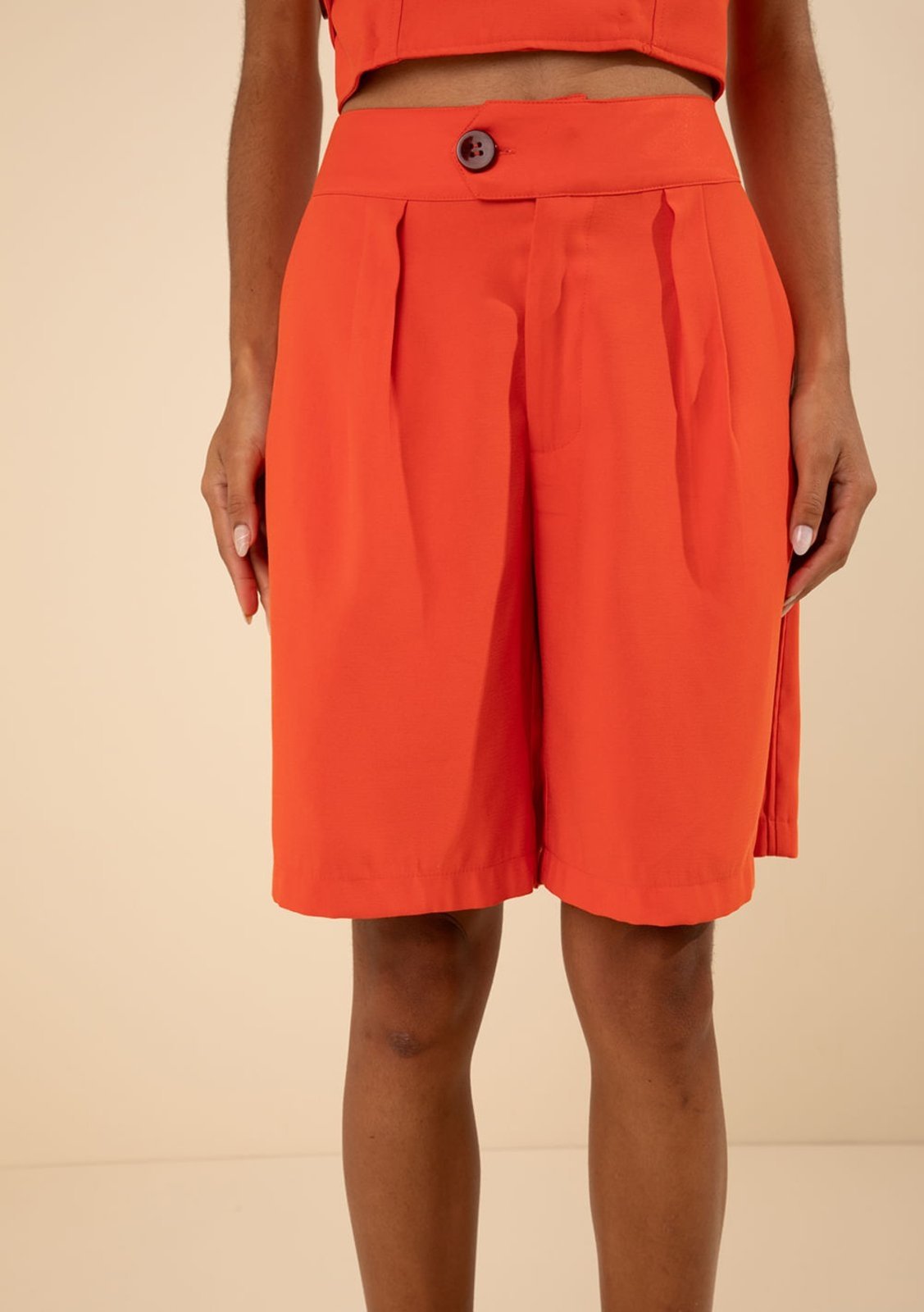 Vista 3 Bermuda Morena Rosa Reta Alta Laranja laranja rosa Morena Rosa laranja rosa