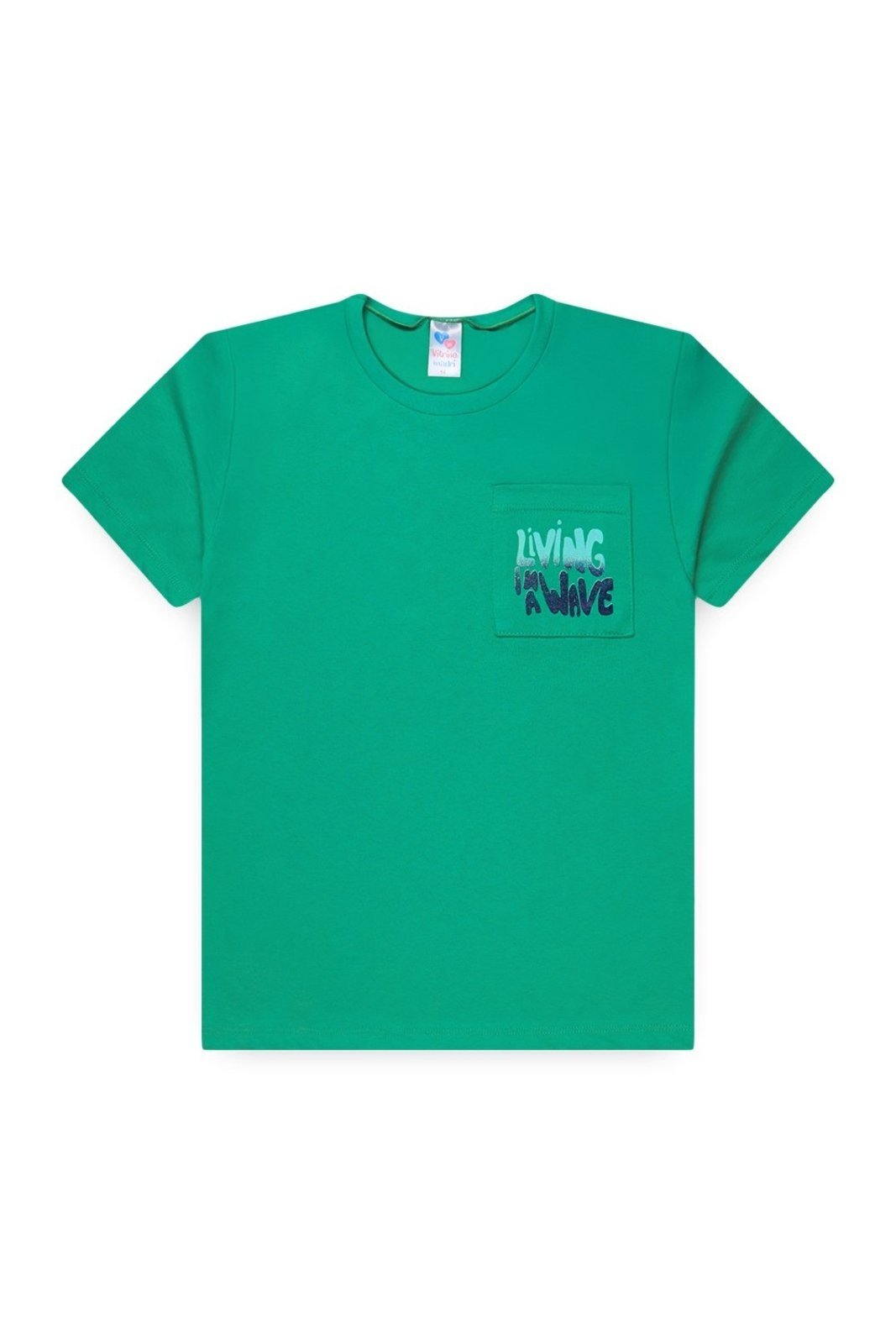 Infantil - Camiseta Meia Malha Juvenil Masculina com Bolso Wave