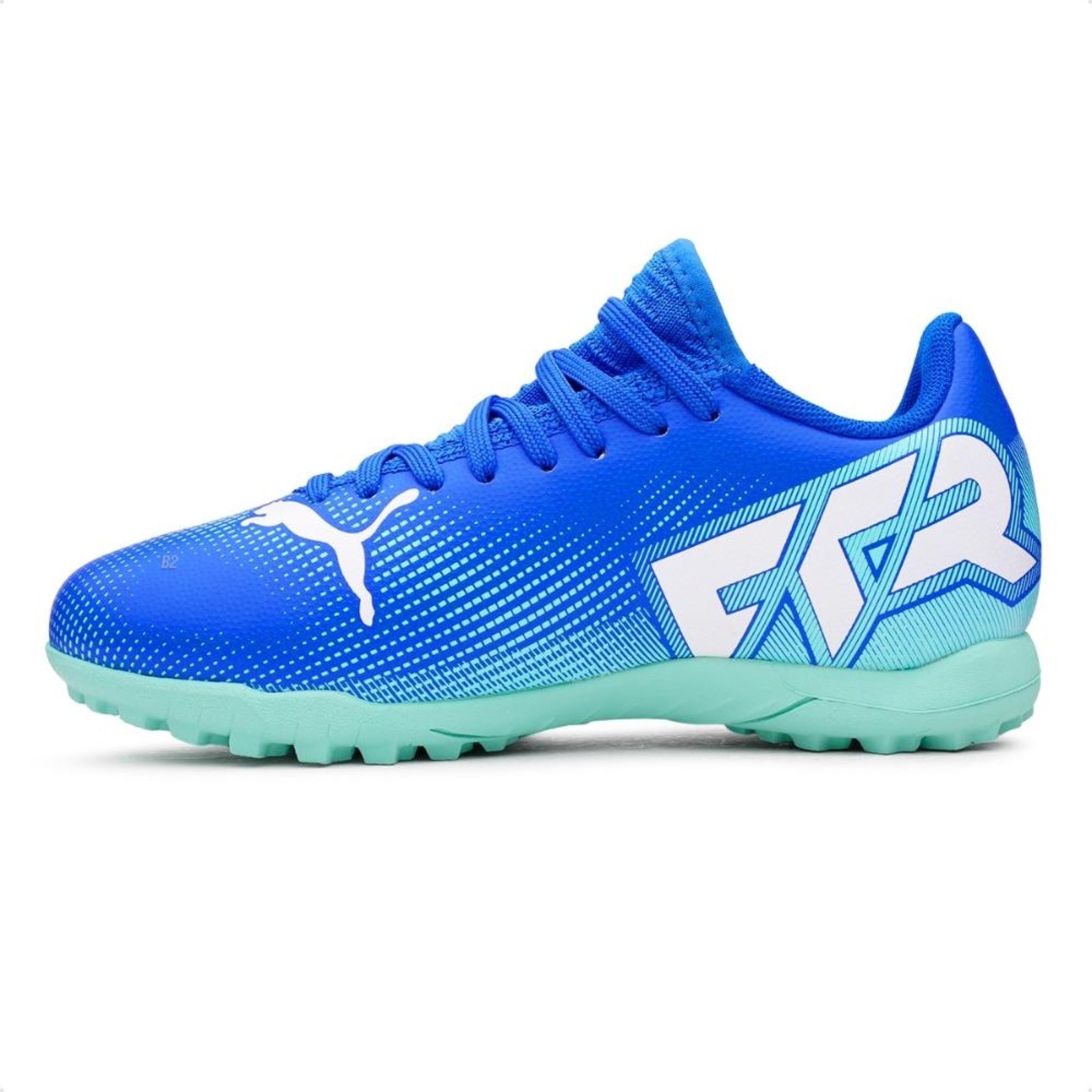 Vista 3 Infantil - Chuteira Society Puma Future 7 Play TT V azul Puma azul