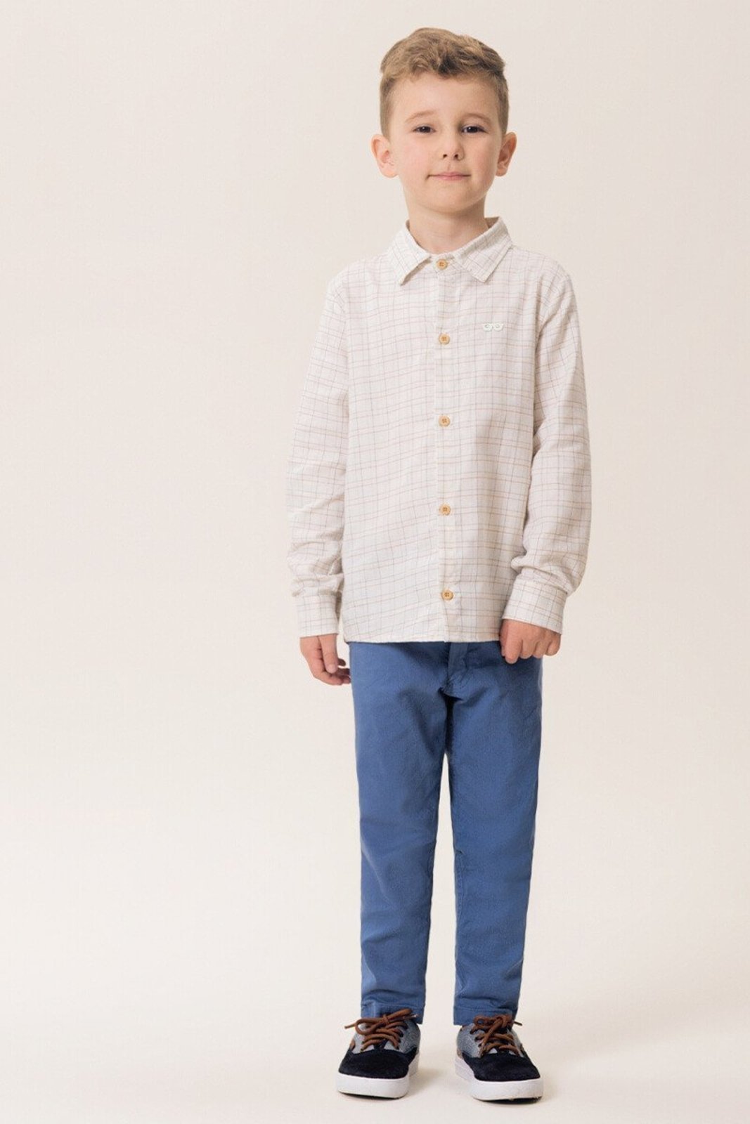 Infantil - Camisa Bugbee em Tecido Xadrez