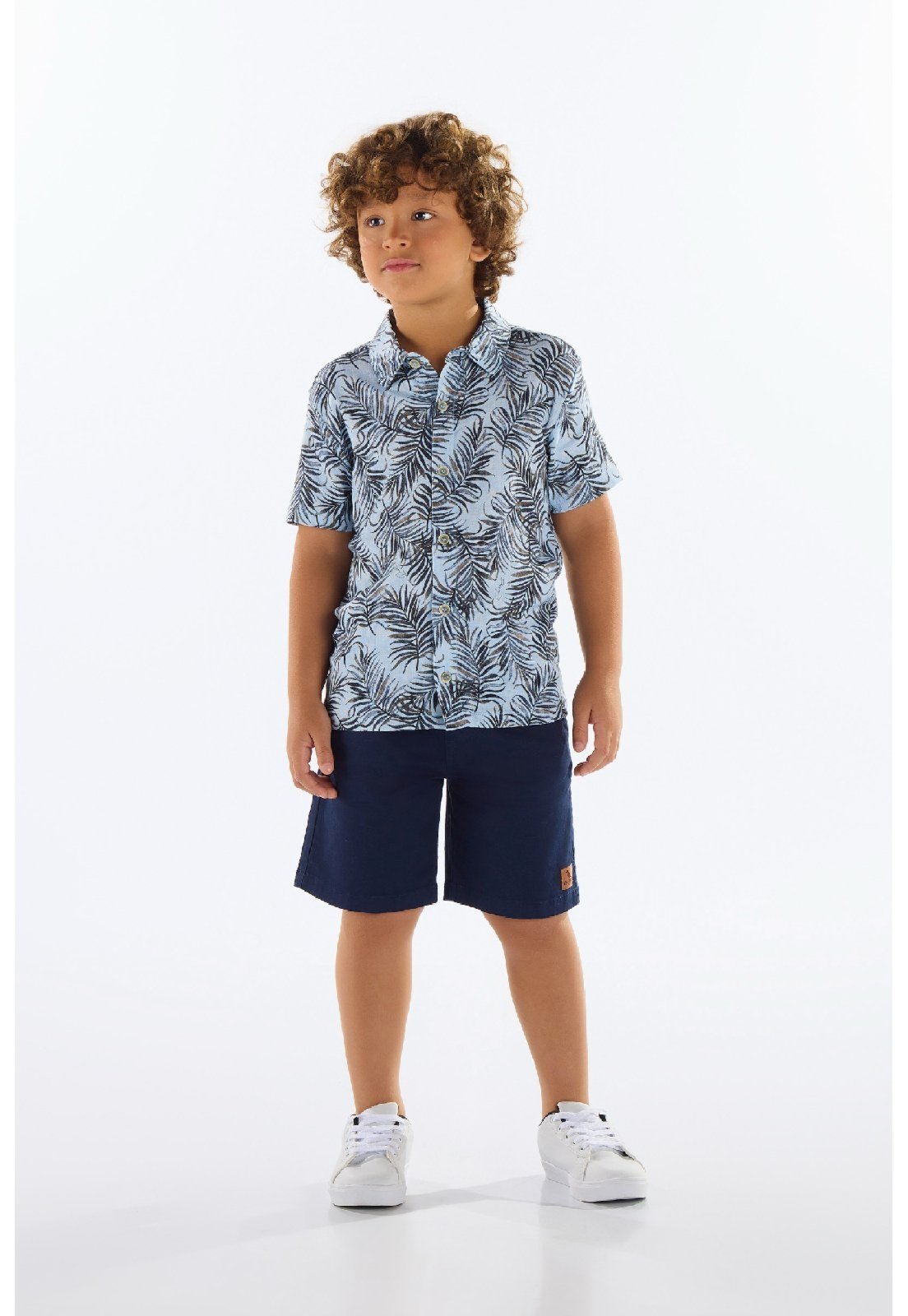 Infantil - Camisa para Menino em Viscose Quimby Azul