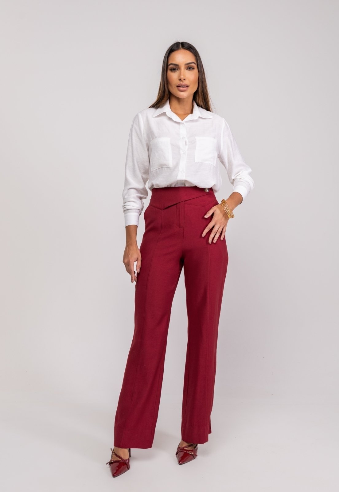 Vista 2 Camisão Alfaiataria M/L Com Bolsos Salvatore Salvatore Fashion branco Salvatore Fashion branco