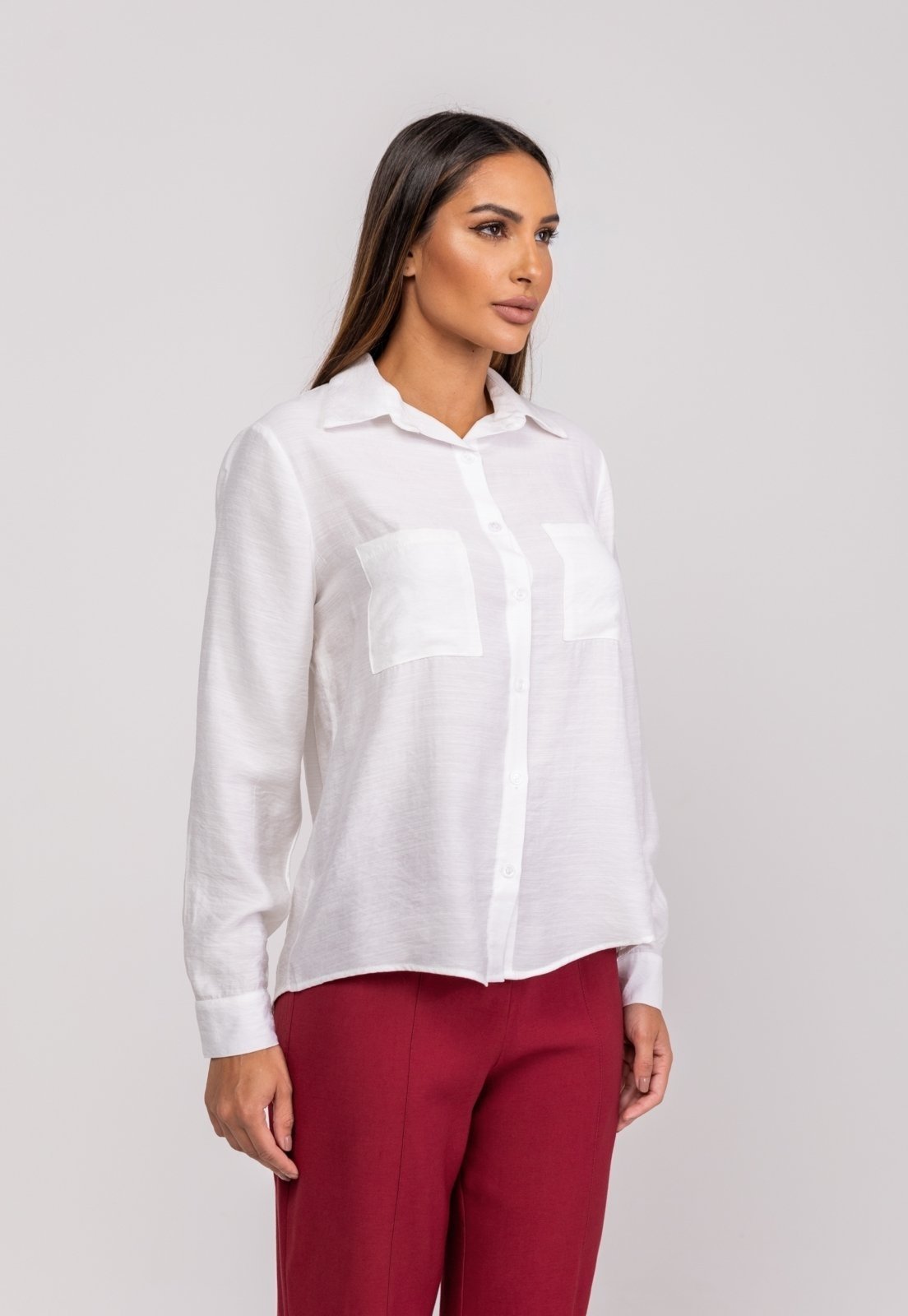 Vista 3 Camisão Alfaiataria M/L Com Bolsos Salvatore Salvatore Fashion branco Salvatore Fashion branco