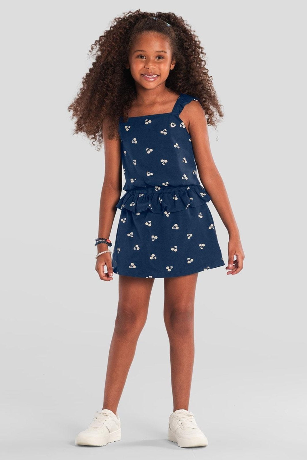 Infantil – Conjunto menina de cerejas Brandili Azul
