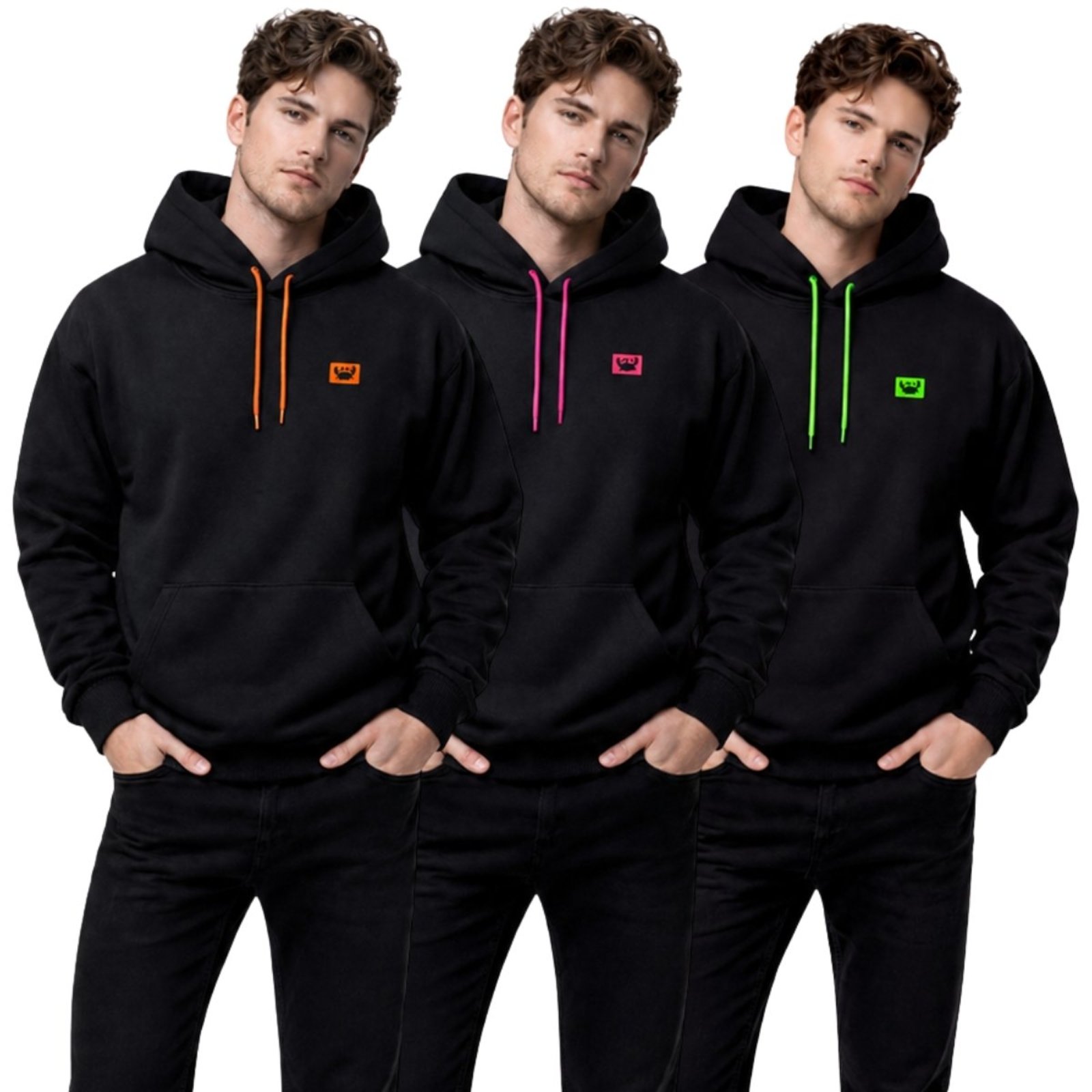 Kit 3 Blusa de Frio Moletom Casaco Canguru Fechado Com Capuz Inverno Estiloso Relaxado