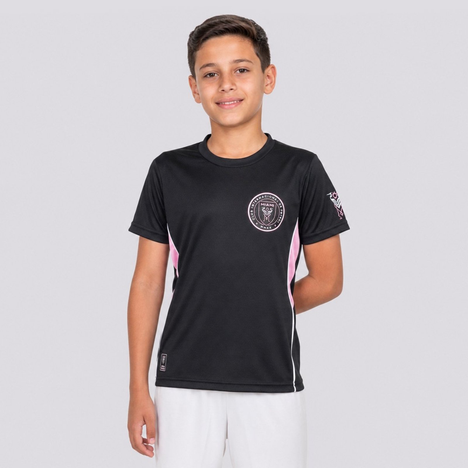 Camisa Inter Miami Dry II Juvenil Preta e Rosa