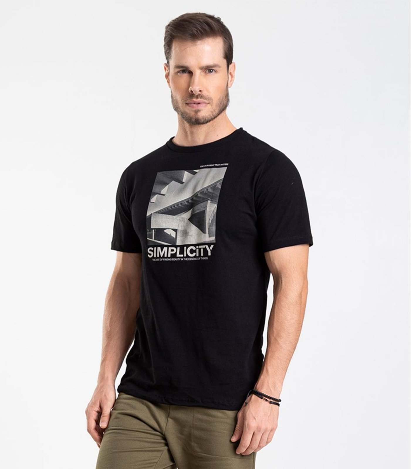 Camiseta Meia Malha Masculina Diametro Preto