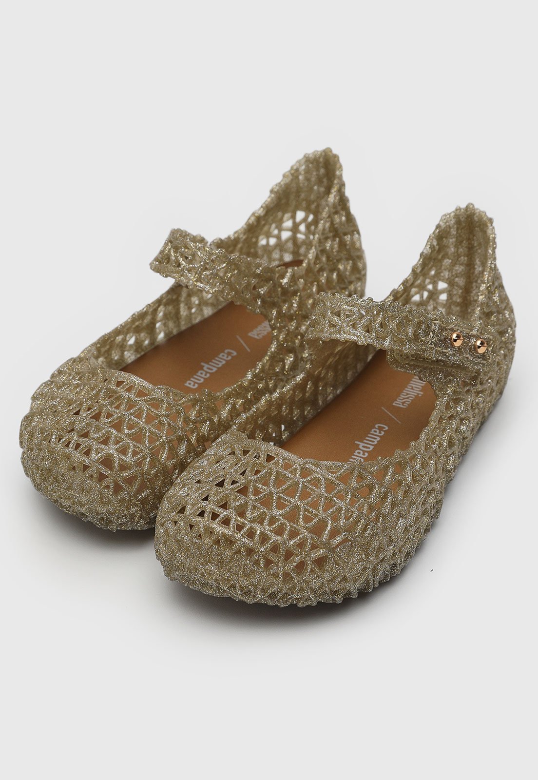 Infantil - Sapatilha Mini Melissa Campana Papel Dourada