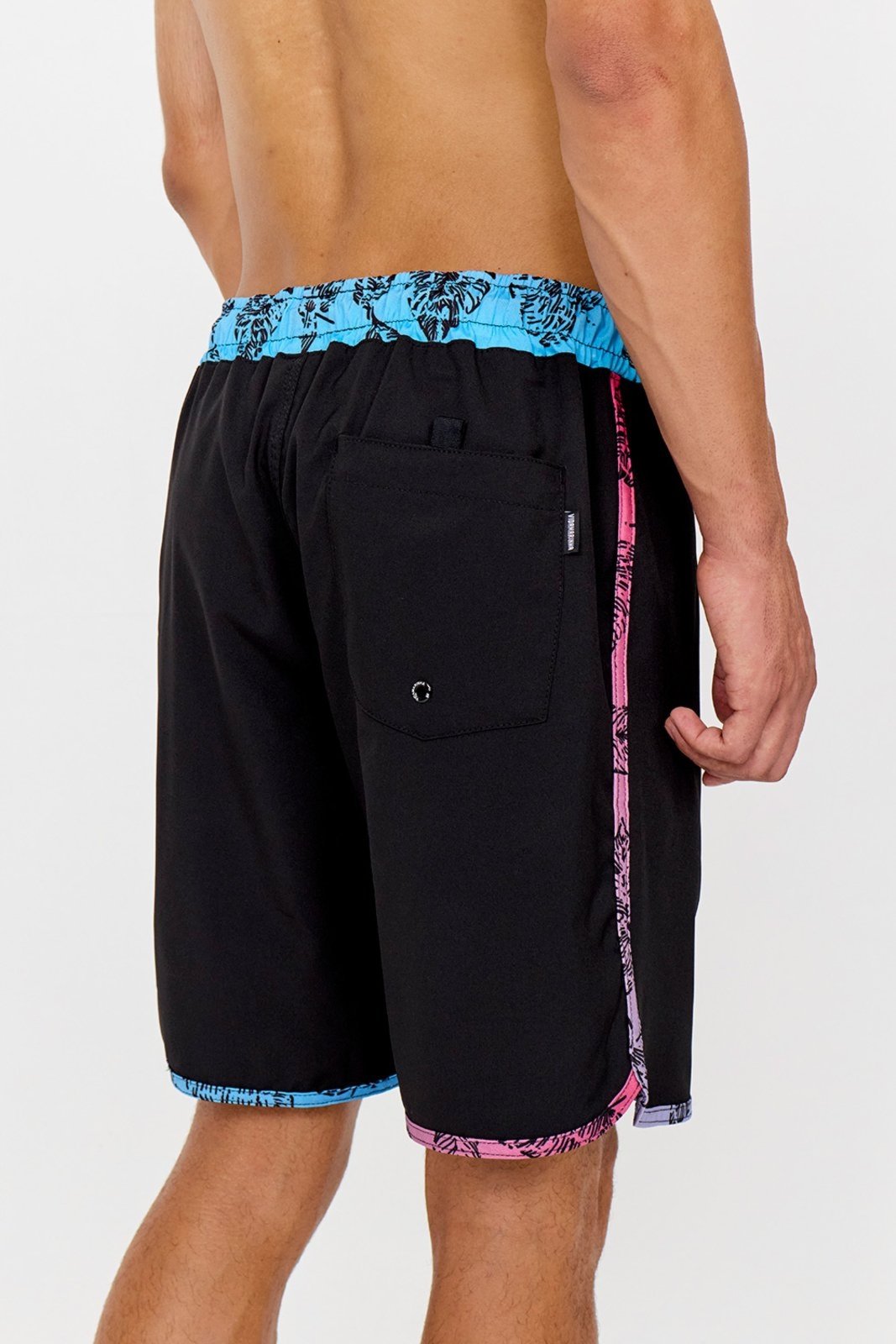 Vista 3 Short Praia Masculino Longo Vida Marinha Makai preto Vida Marinha preto