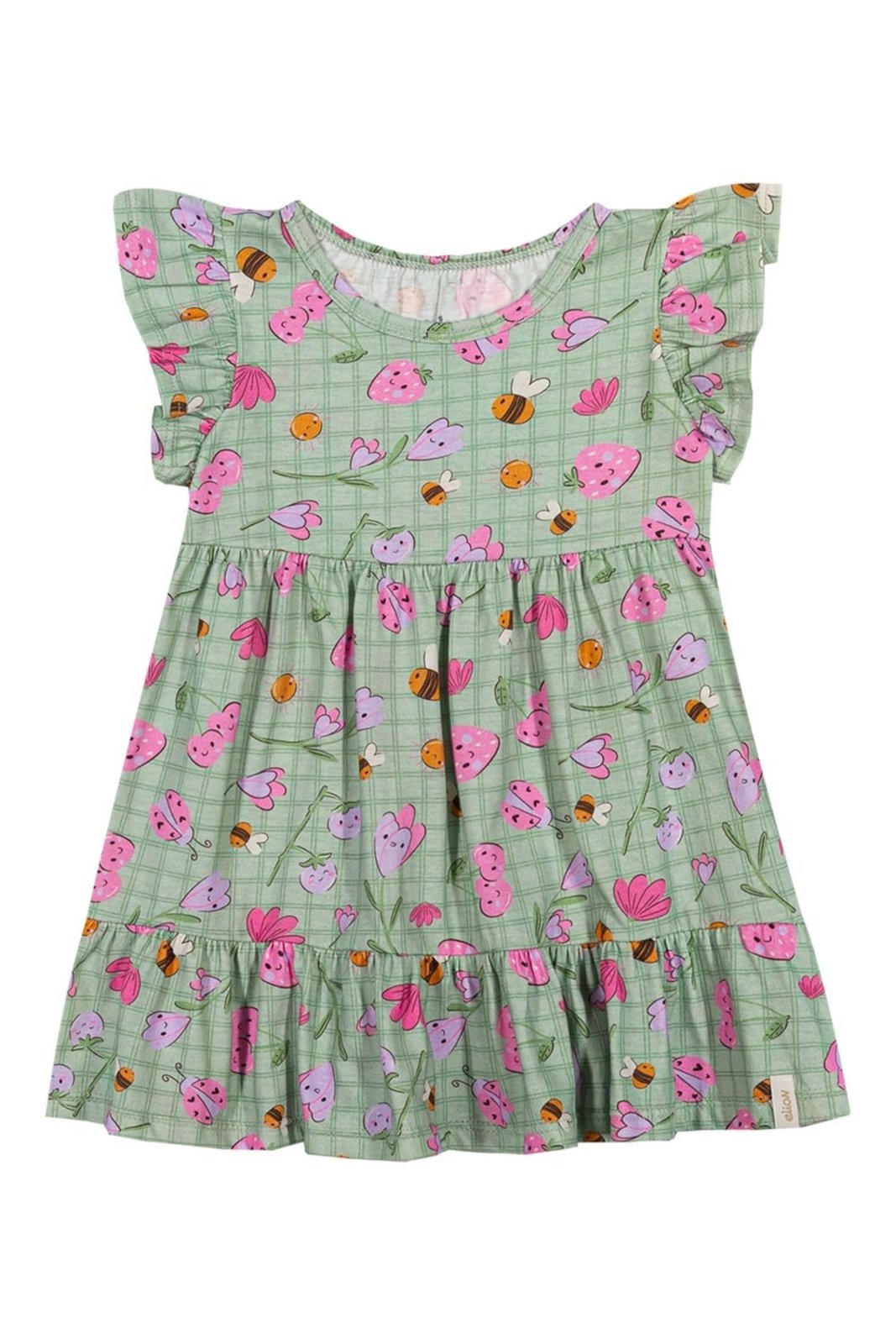 Infantil - Vestido Menina Xadrez Lúdico Elian Verde