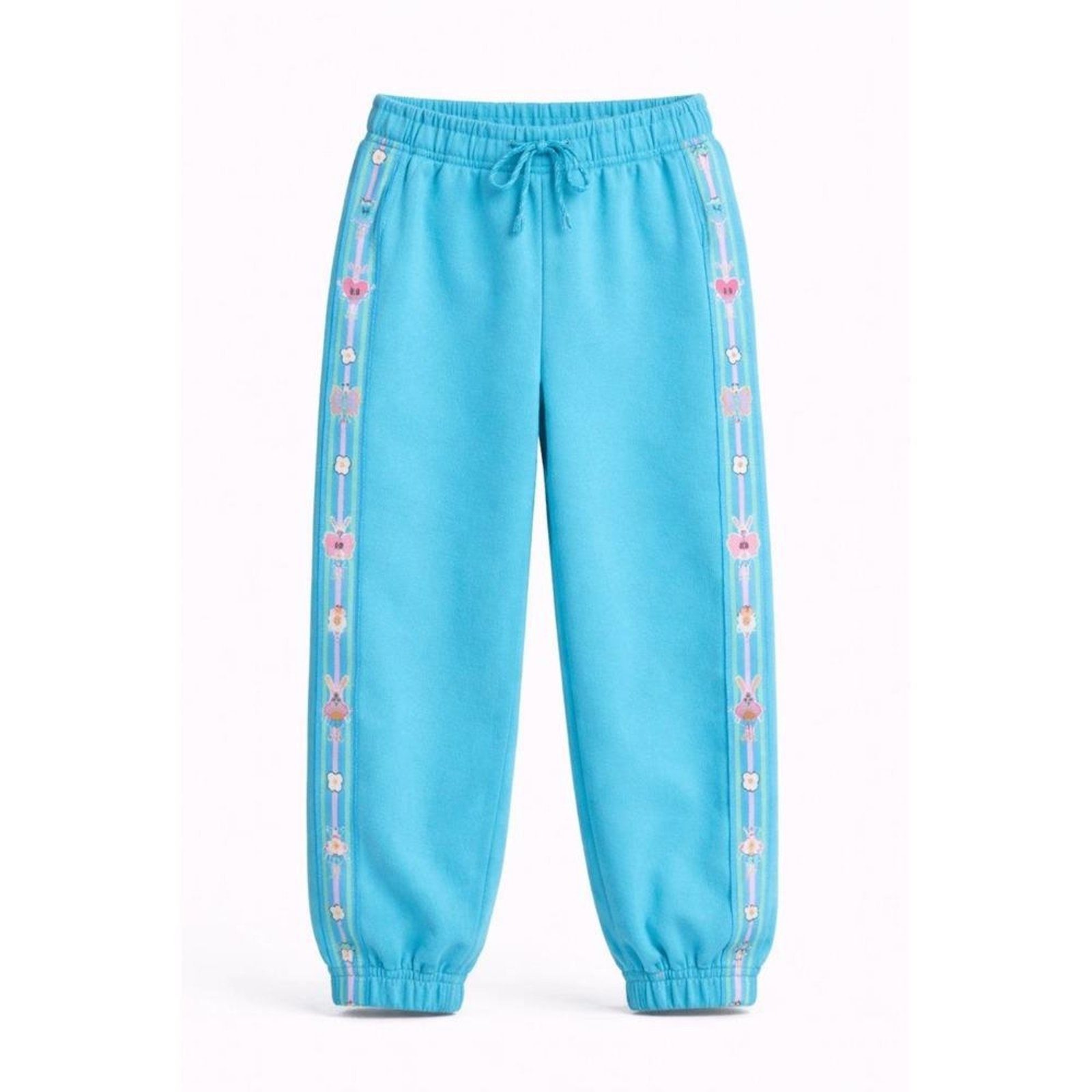 Infantil - Calça Menina Vi um Monstrinho Alphabeto Ciano