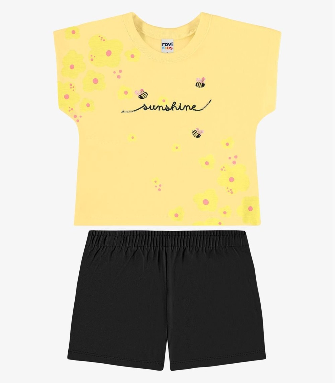 Infantil - Conjunto Blusa Com Shorts Rovi Amarelo