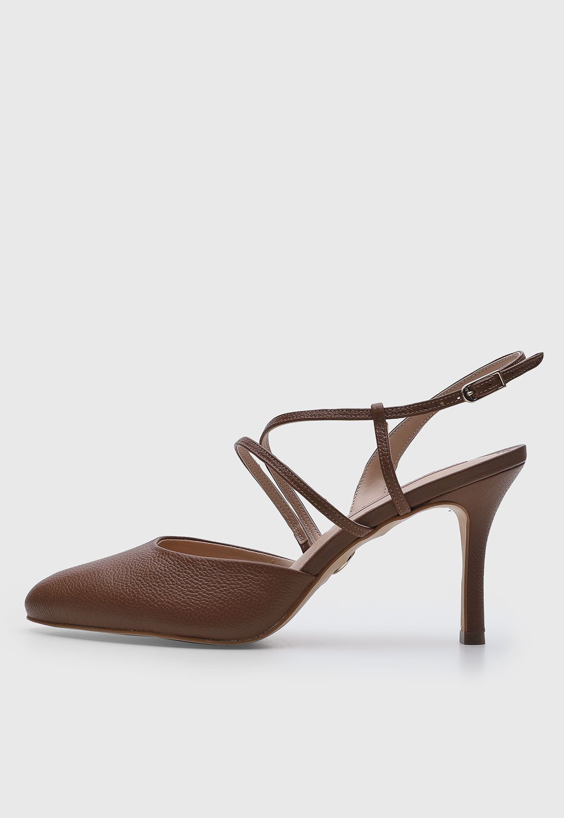 Scarpin Feminino Jorge Bischoff Tiras Salto Agulha Marrom