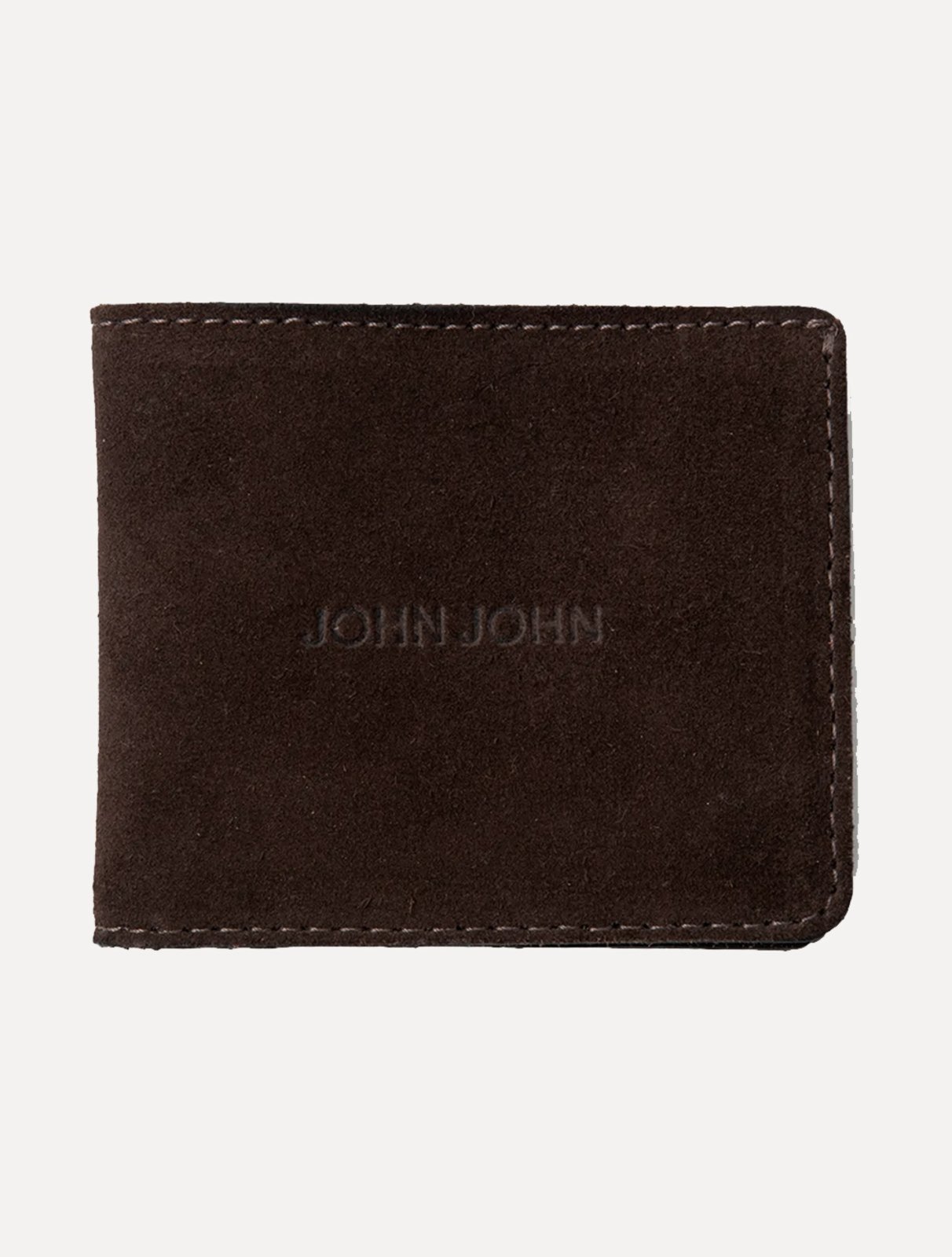 Vista 2 Carteira John John Masculina Couro JJ Suede Escuro marrom John John marrom
