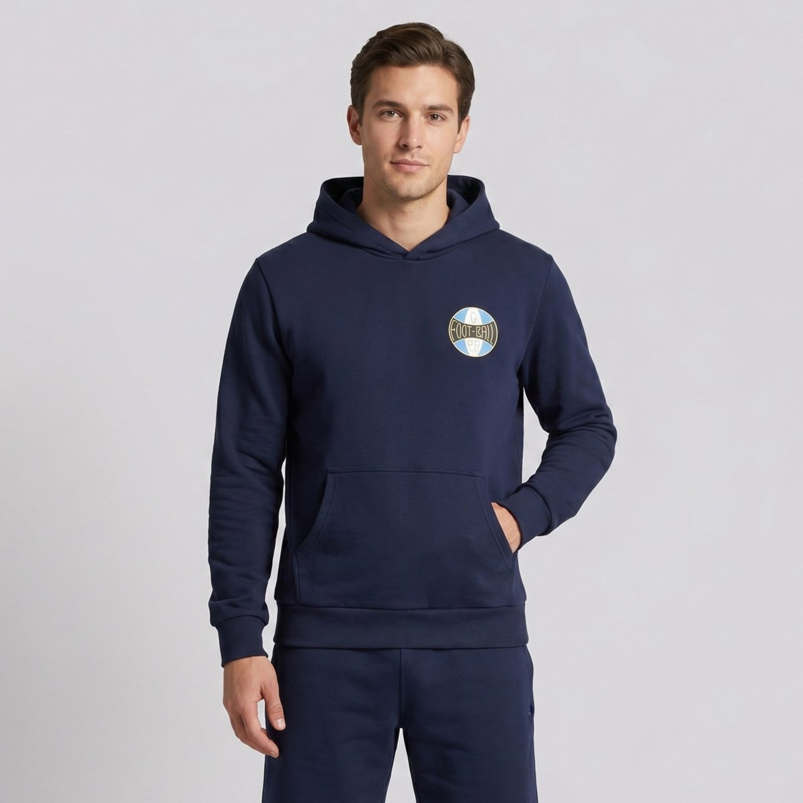 Moletom Grêmio Canguru Azul Retrô