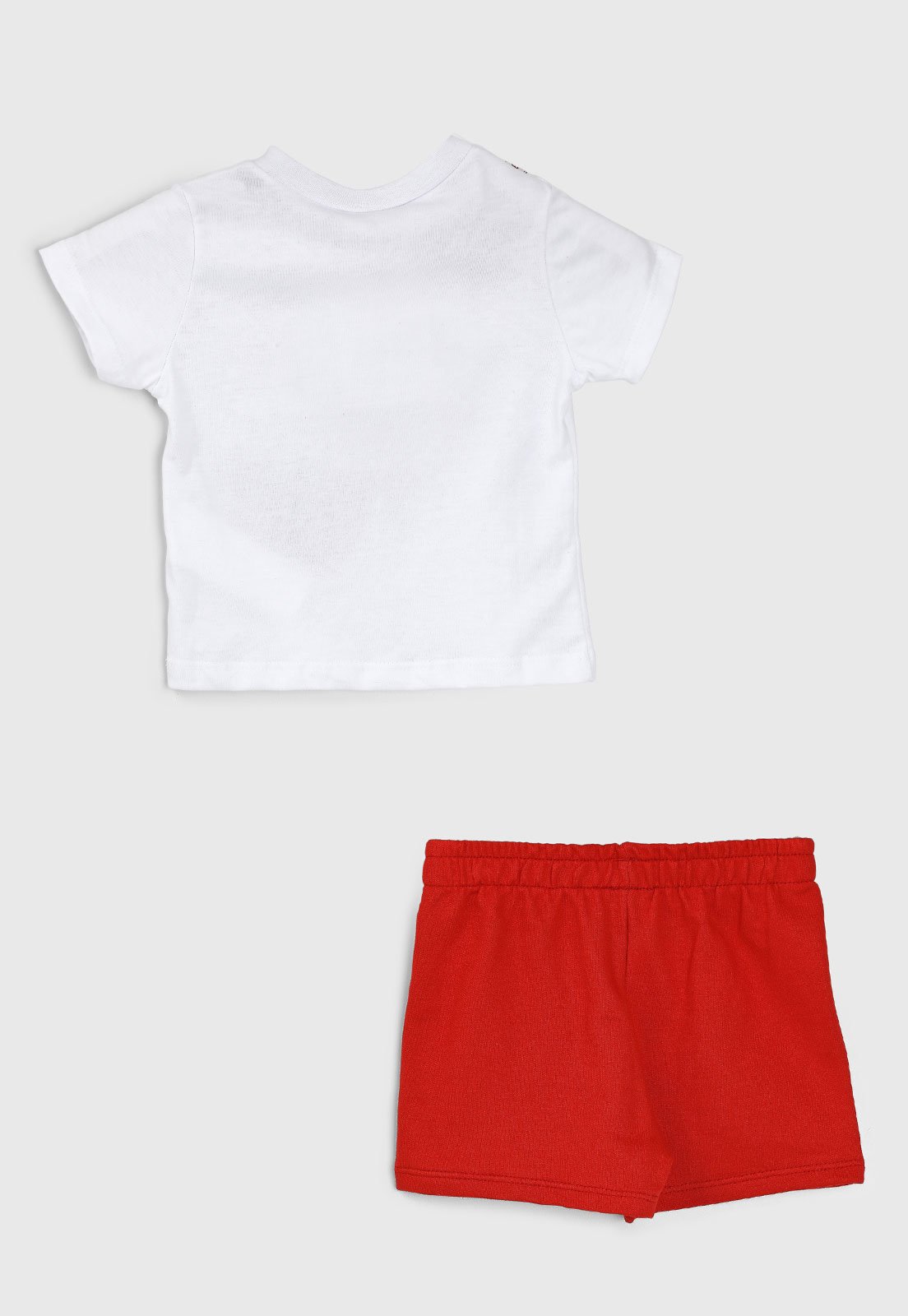 Vista 3 Conjunto Curto Kamylus Estampa Coração Camiseta Branca e Short Vermelho branco Kamylus branco