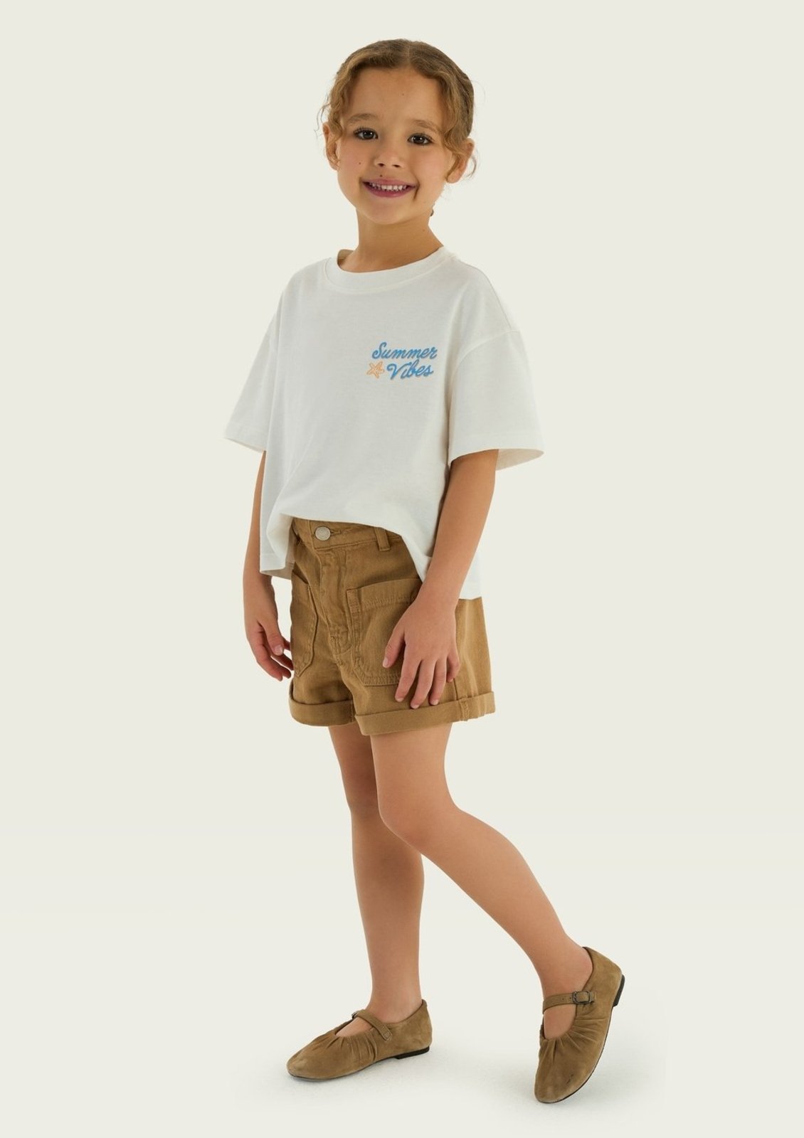 Infantil - Shorts Menina Em Sarja Hering