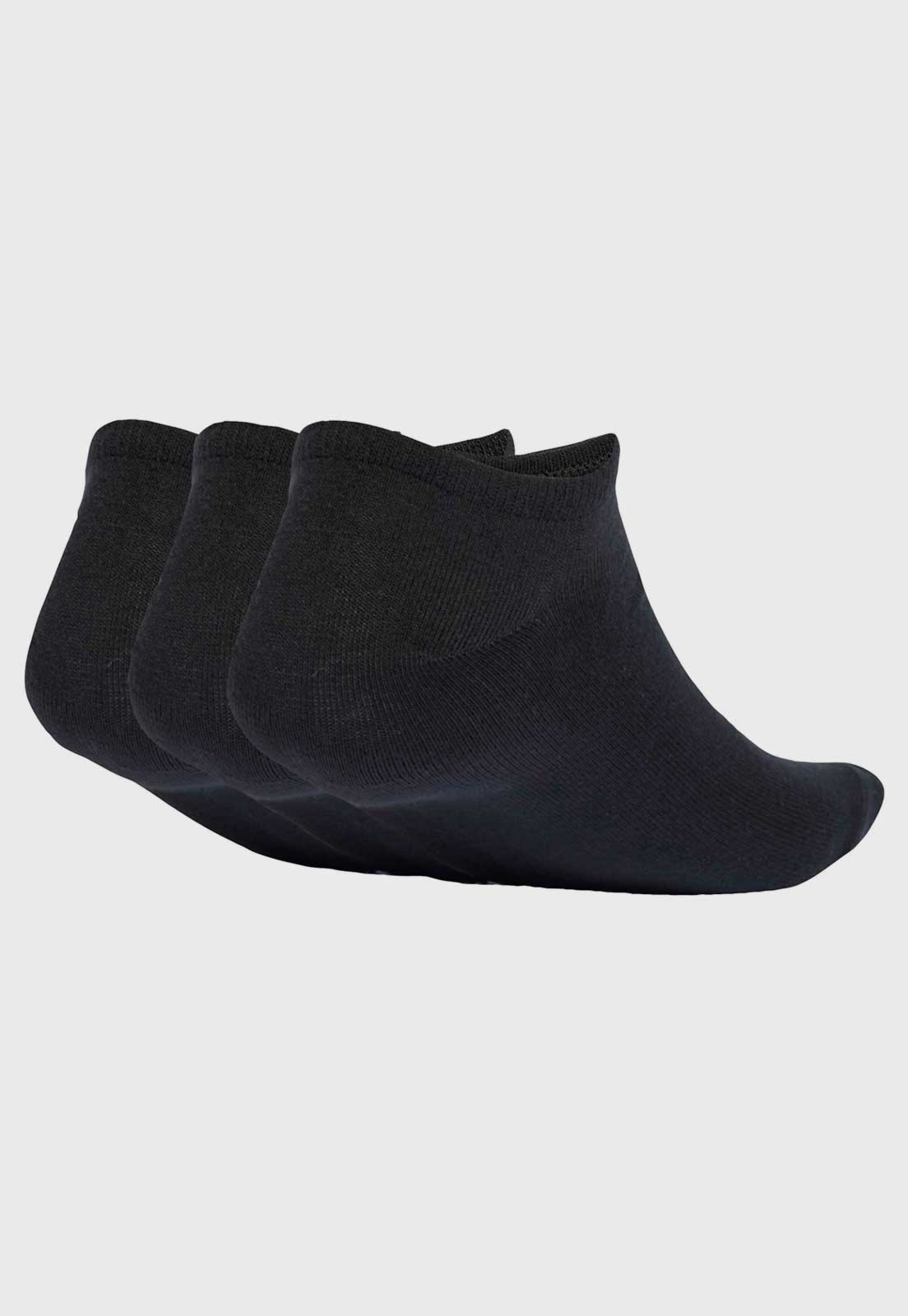Vista 3 Kit 3 Pares de Meia Unissex adidas Originals Trefoil Liner Preta preto adidas Originals preto