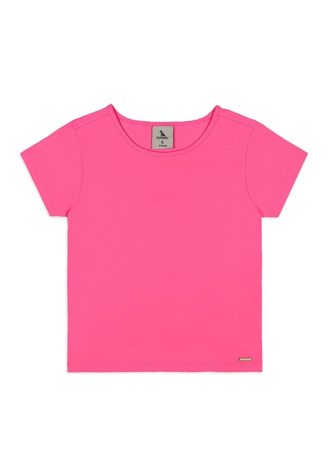 Infantil - Blusa Básica em Cotton Quimby Pink