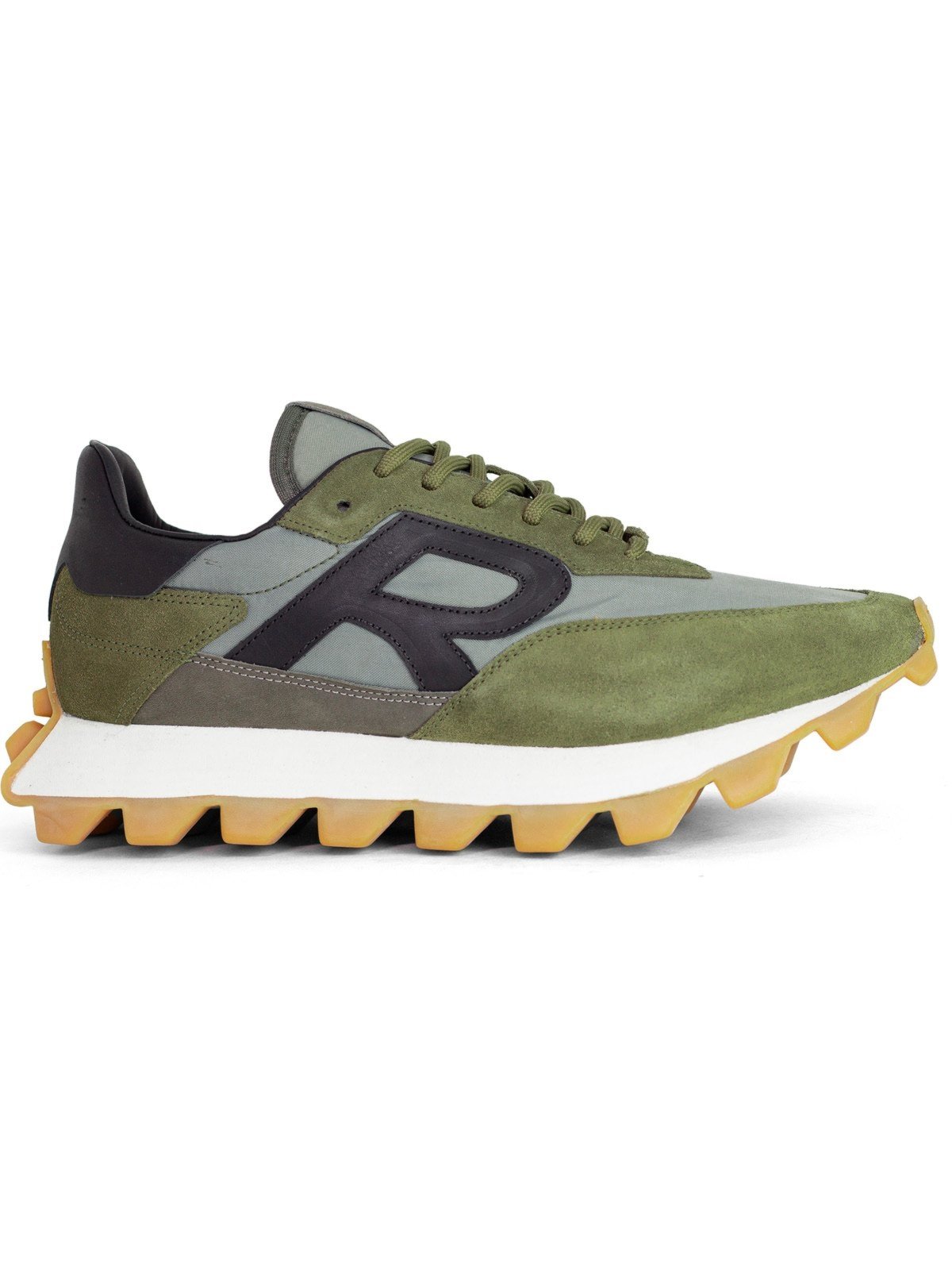 Tênis Masculino Reserva Go Yankee Sneaker Couro Tratorado Verde Kaki Preto