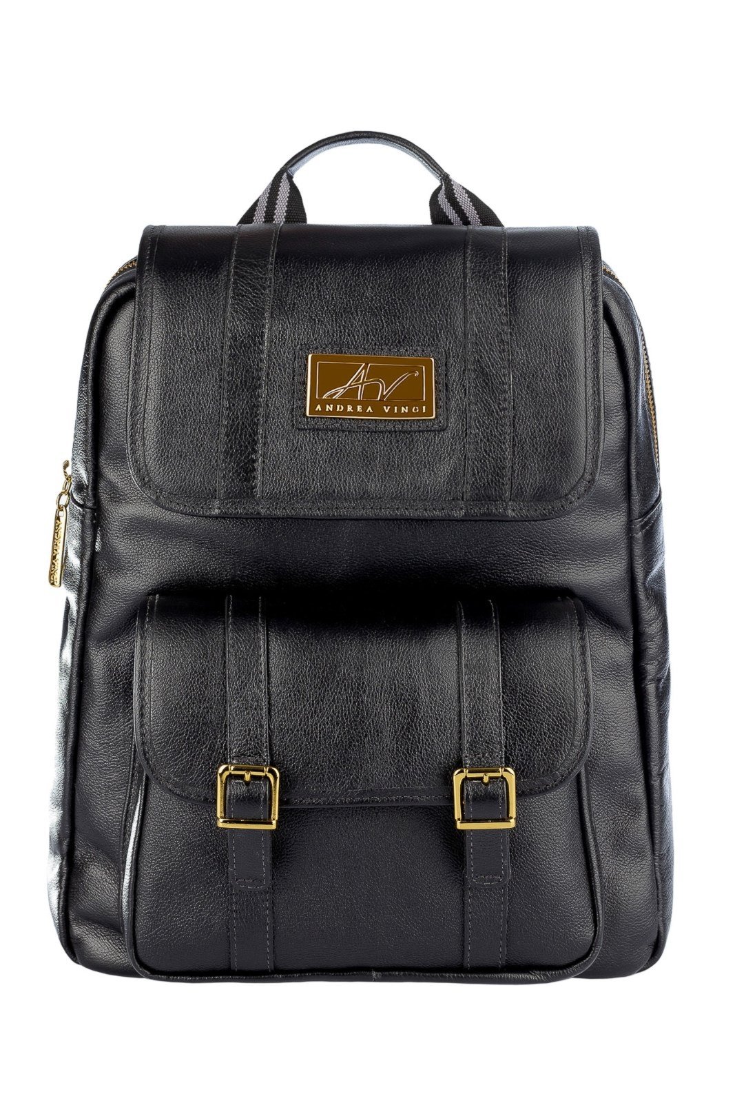 Mochila de couro liso Trip – Preto