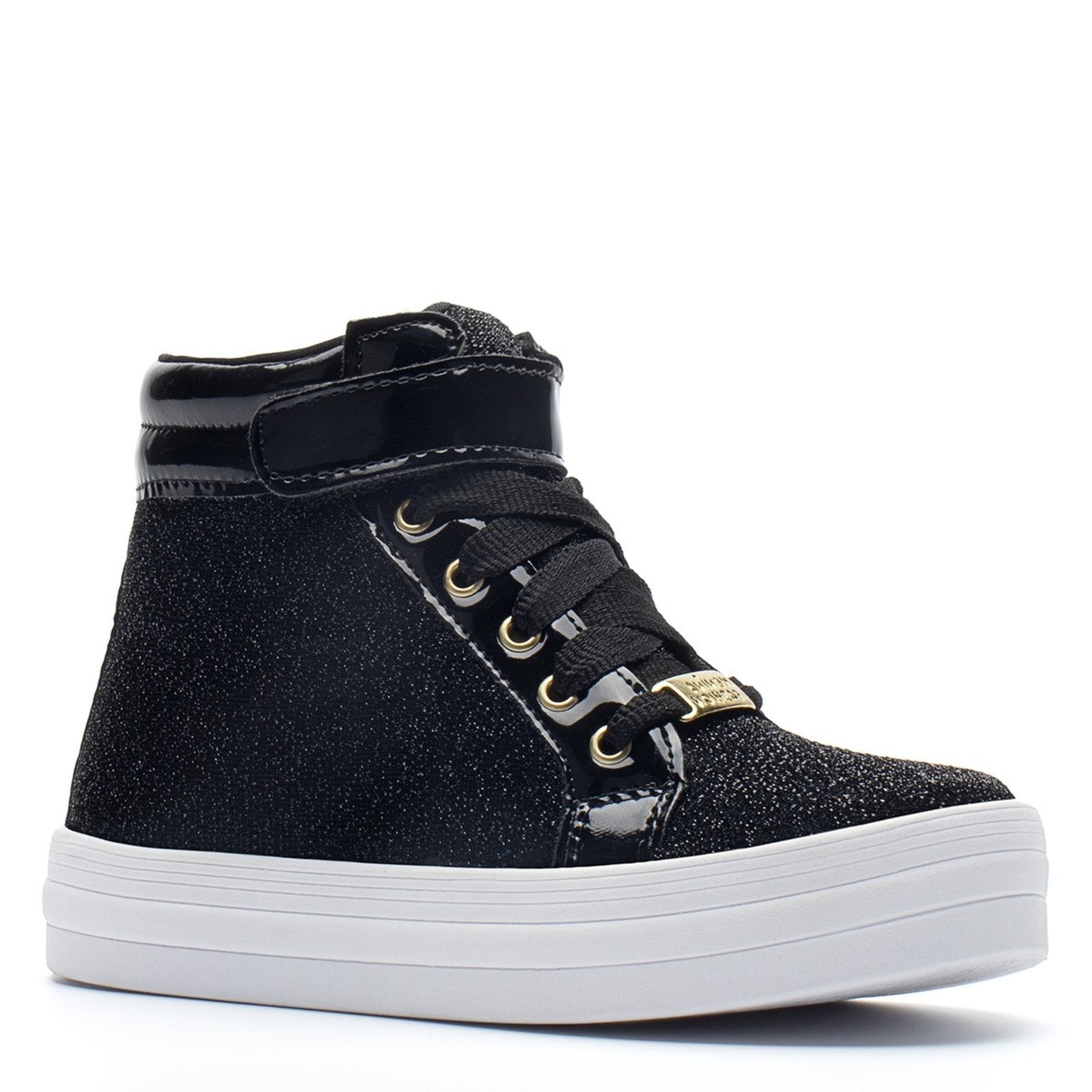Vista 3 Infantil - Tenis Feminino Cano Alto Glitter Menina Festa Menina Fashion preto Menina Fashion preto