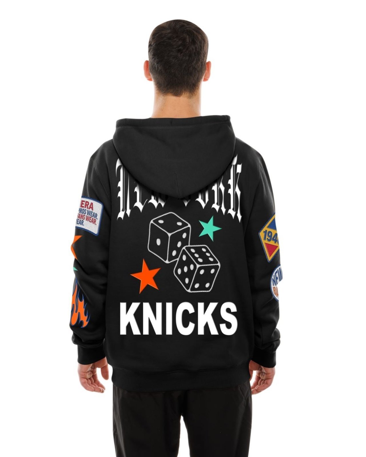 Vista 3 Moletom New Era Canguru Fechado New York Knicks preto new era preto