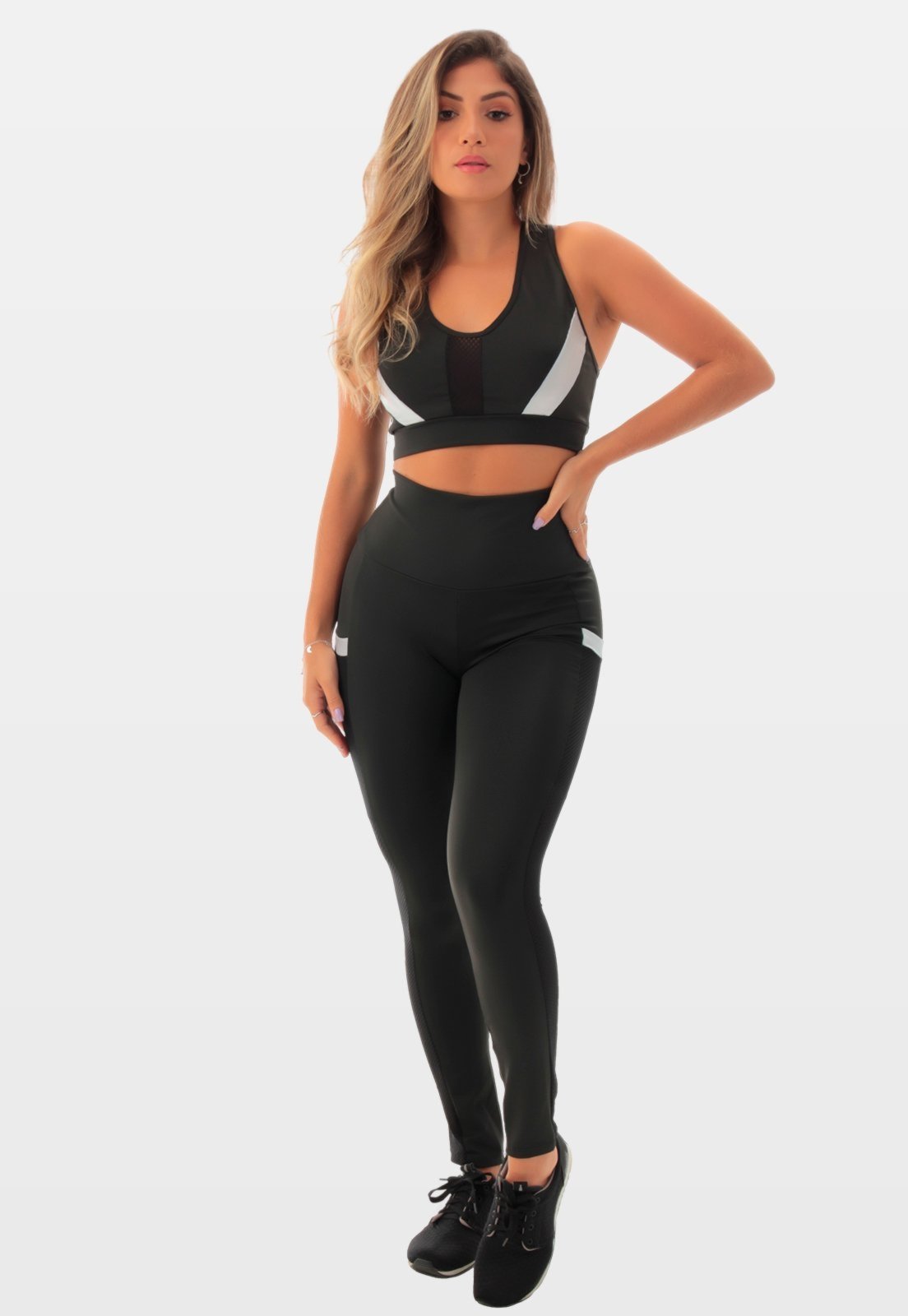 Conjunto Fitness Fristyle Legging Com Bolso E Top Academia