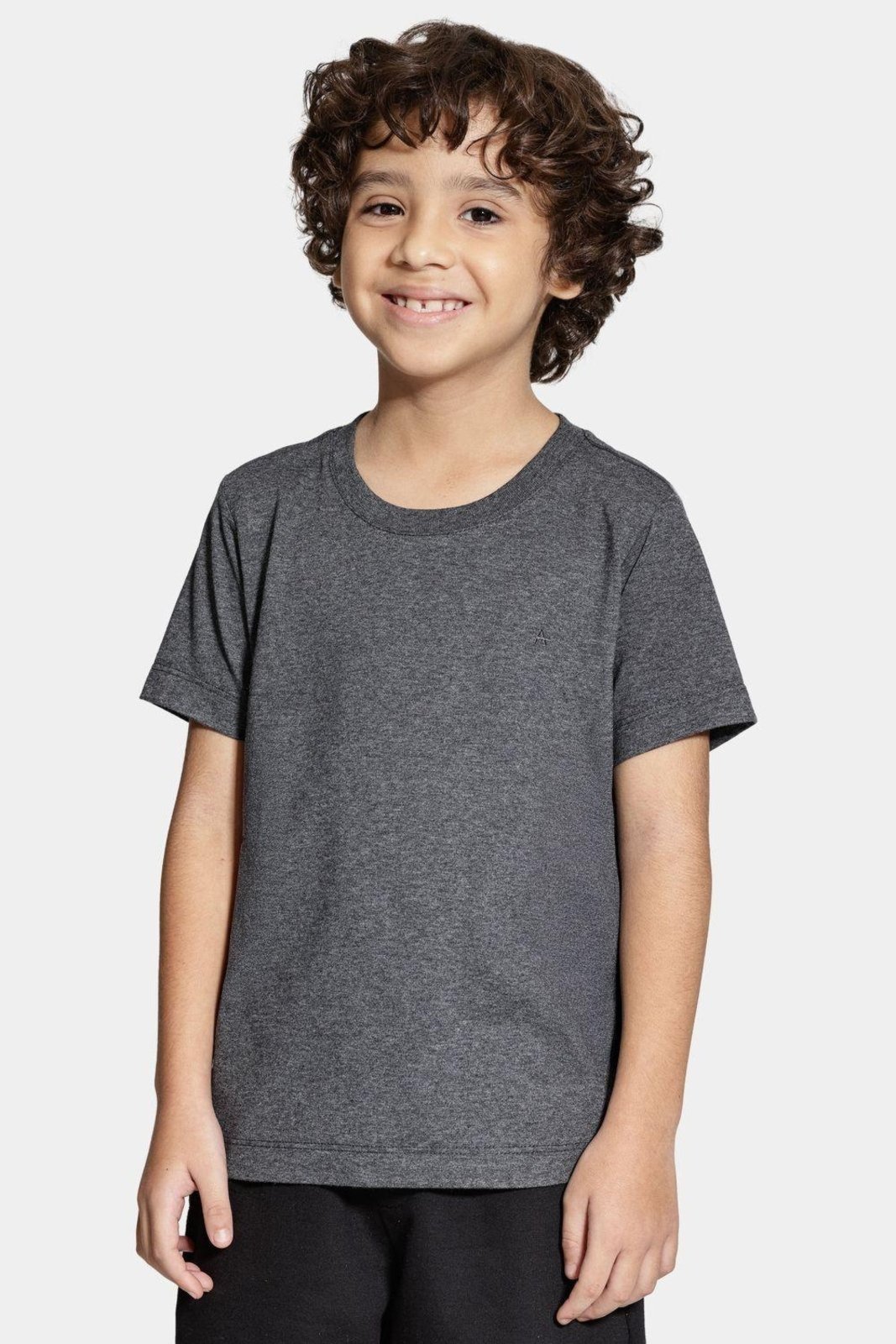 Infantil – Camiseta Aramis Básica Cinza Mescla