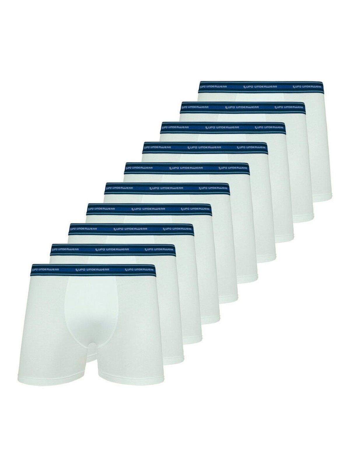 Kit com 10 Cuecas Boxer Lupo 523-003 Branco