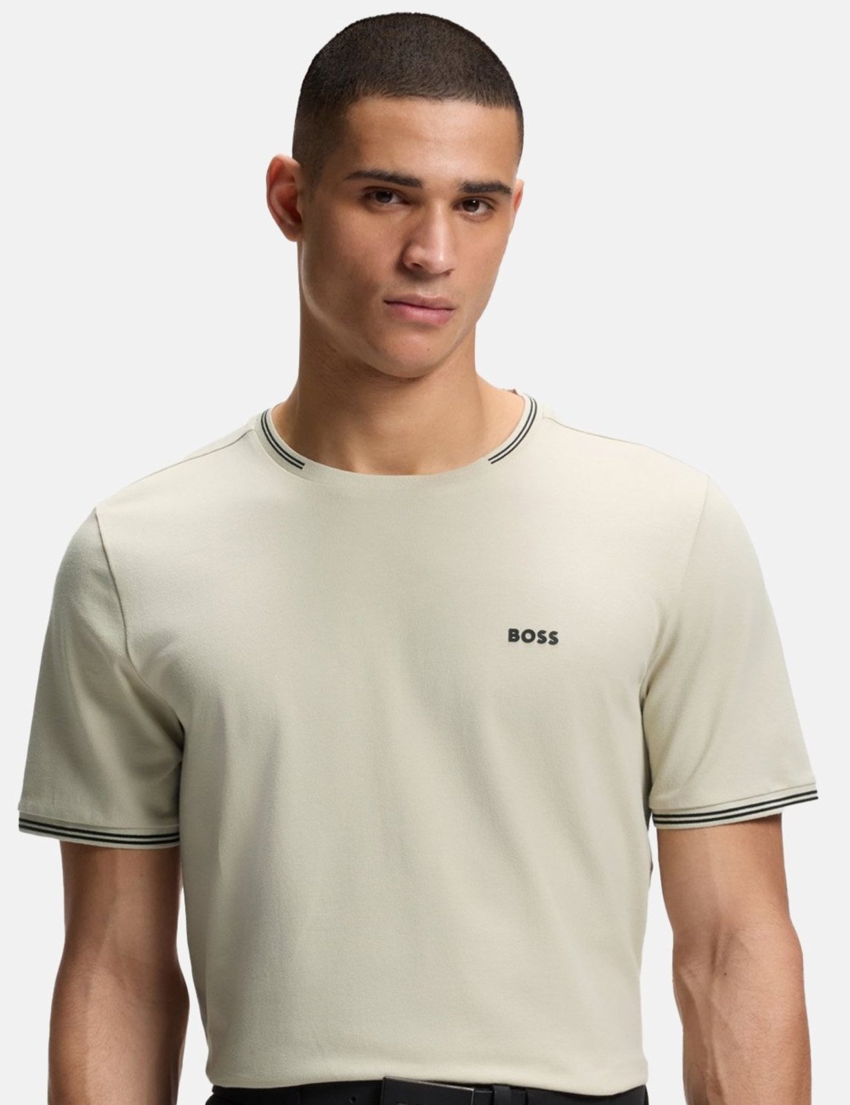 Camiseta Hugo Boss Masculina Regular Taul Cáqui Claro