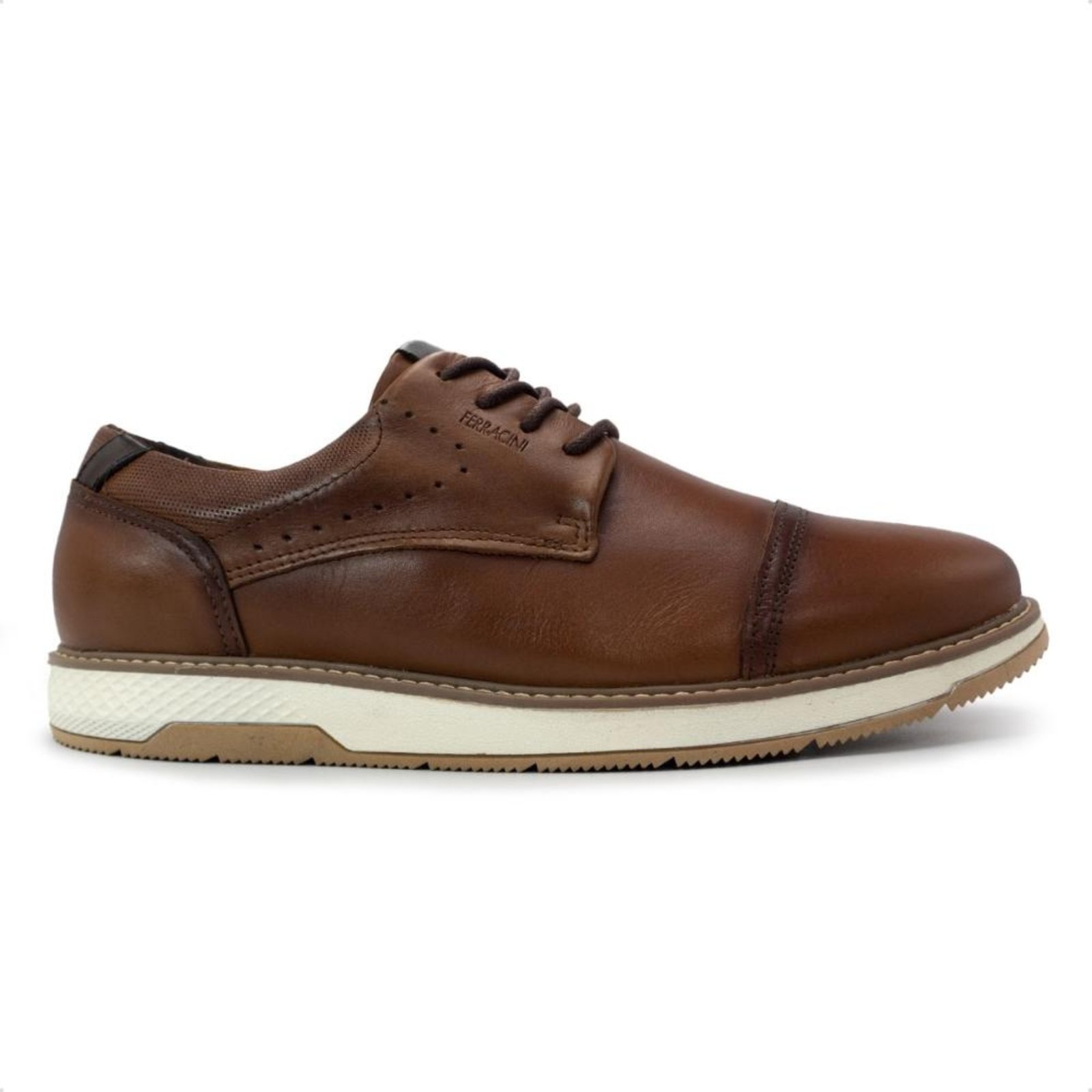 Sapato de Couro Ferracini Masculino Wembley 4171-708 Marrom