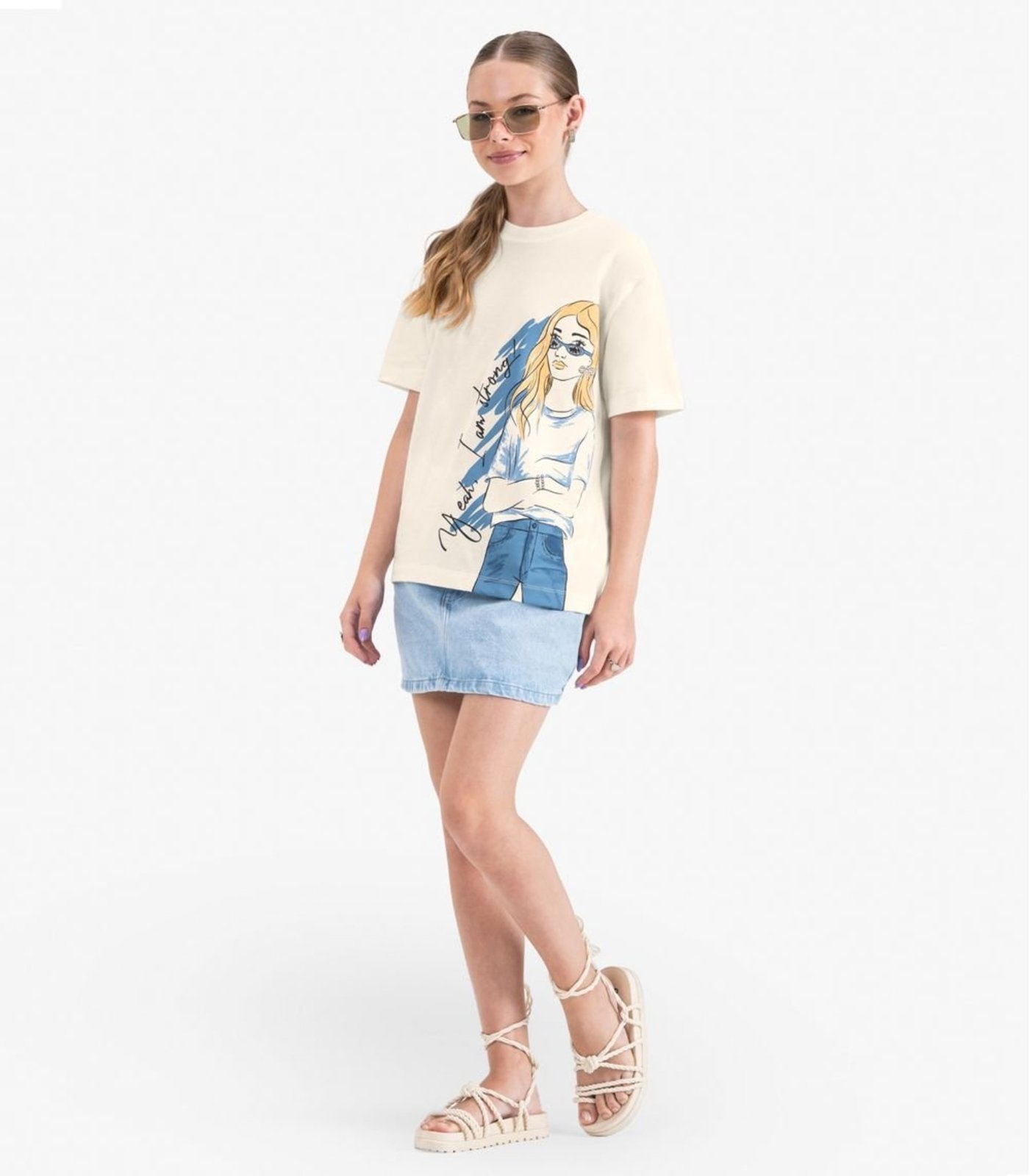 Infantil - T- Shirt Juvenil em Meia Malha Minty Bege