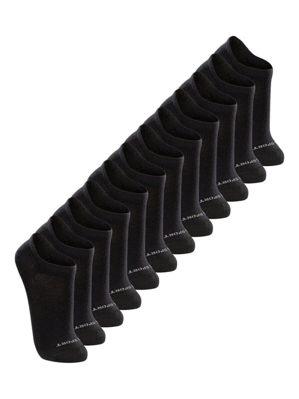 Vista 2 Kit 12 Pares de Meias Esportiva Invisível Lupo preto Lupo preto