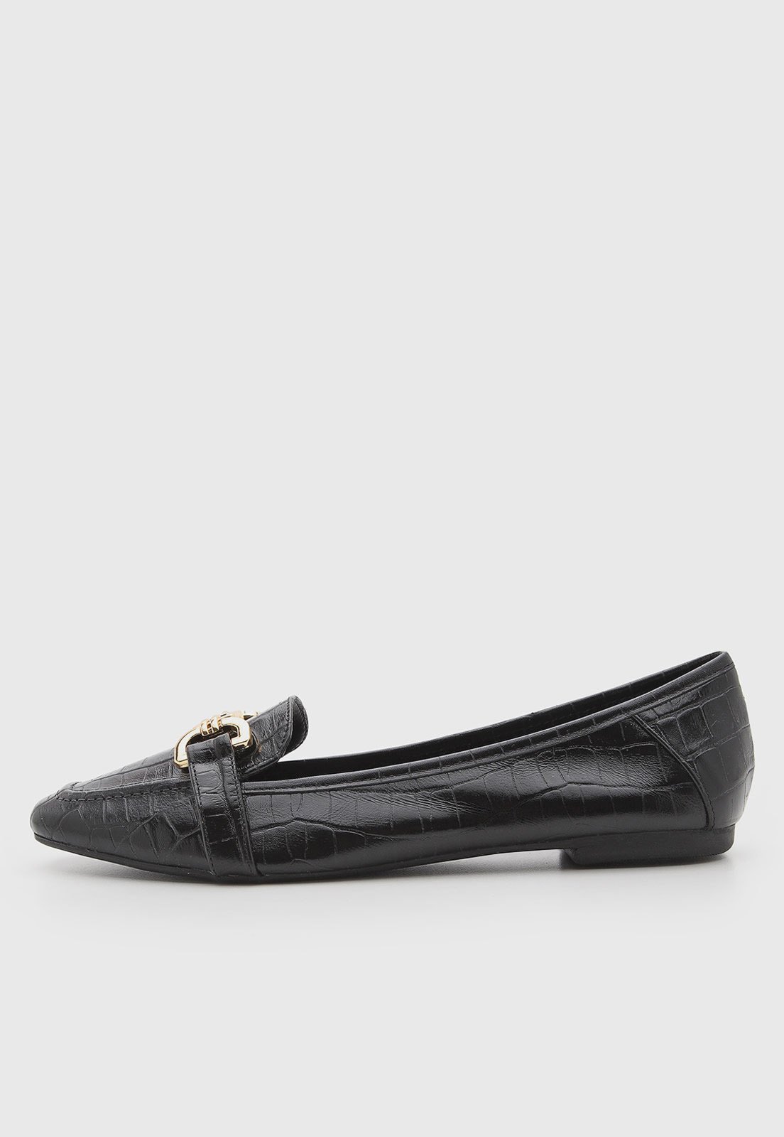 Mocassim Feminino Santa Lolla Fivela Croco Preto