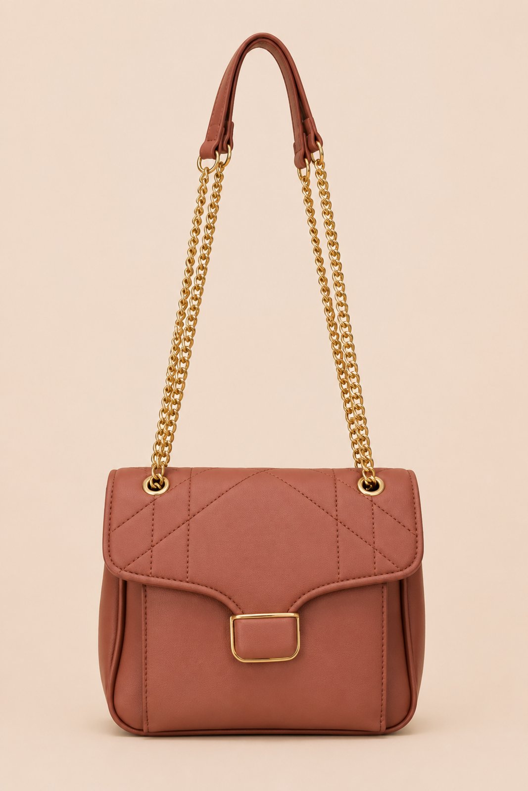 Bolsa Média Transversal D Bell Outlet Fashion Corrente Jade Marrom