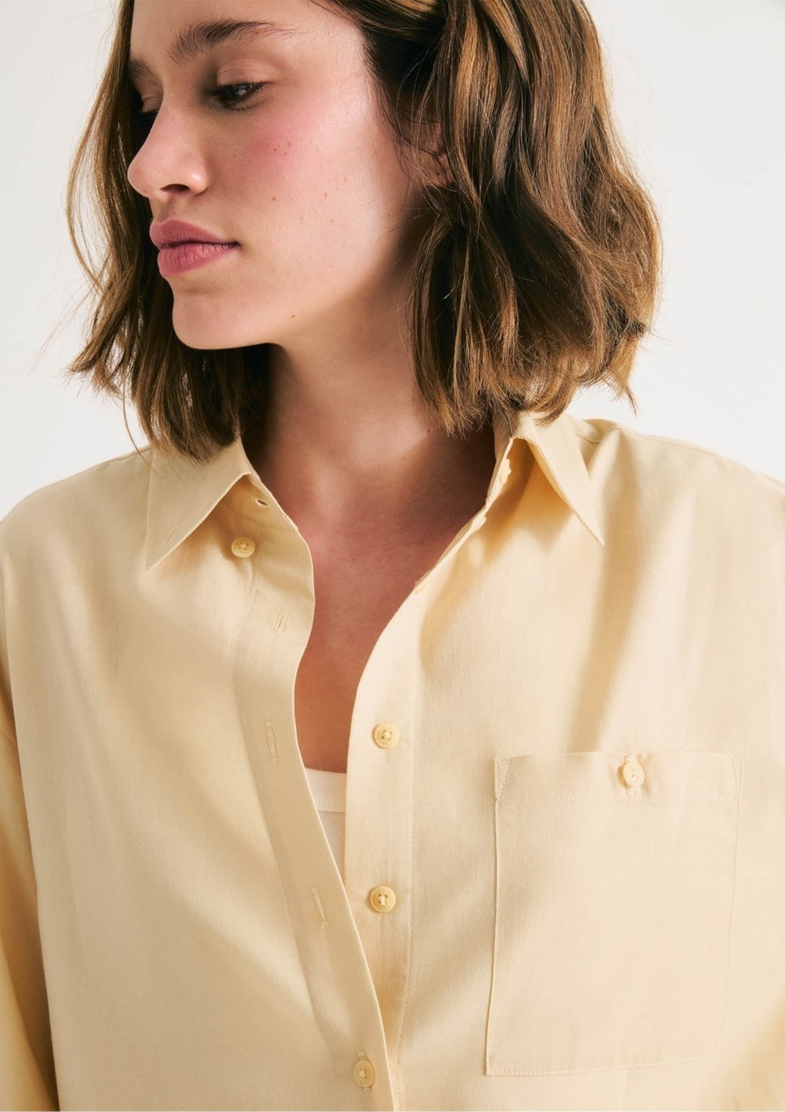 Vista 3 Camisa Feminina Oversized Manga Longa Hering amarelo Hering amarelo