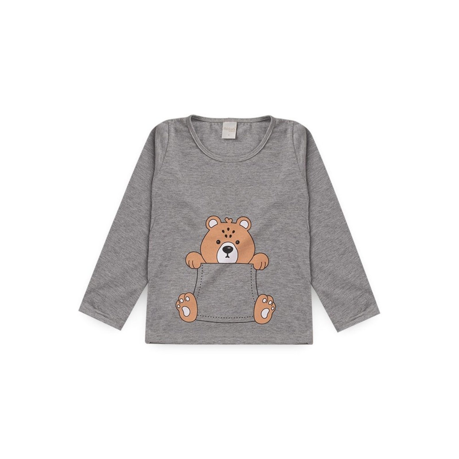 Vista 3 Pijama Molekada Menino Longo Urso cinza Molekada cinza