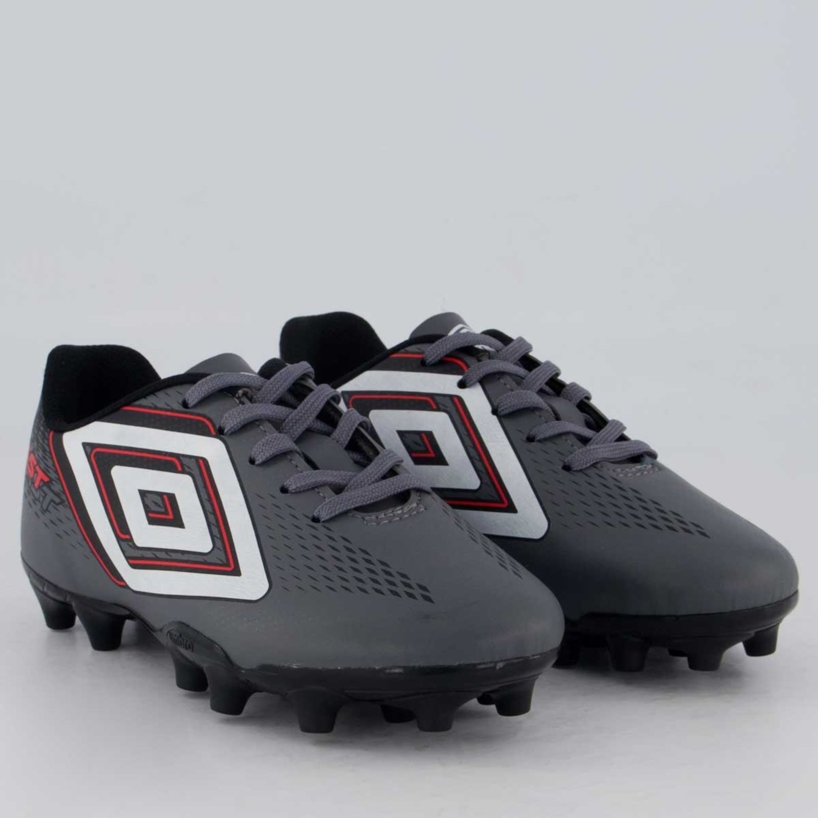 Vista 3 Chuteira Umbro Fast II Campo Juvenil e Preto cinza Umbro cinza