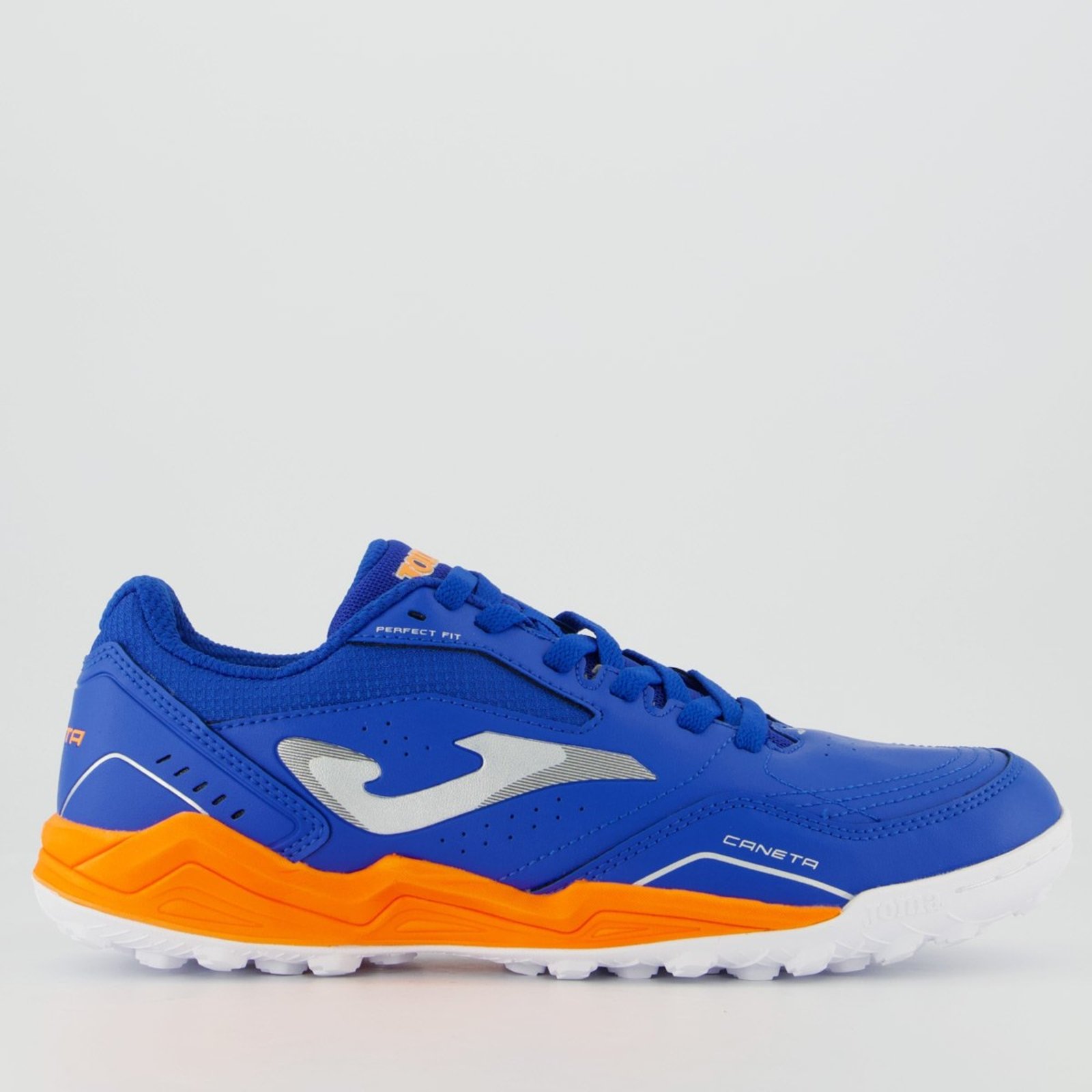Chuteira Joma Caneta Society Azul e Laranja