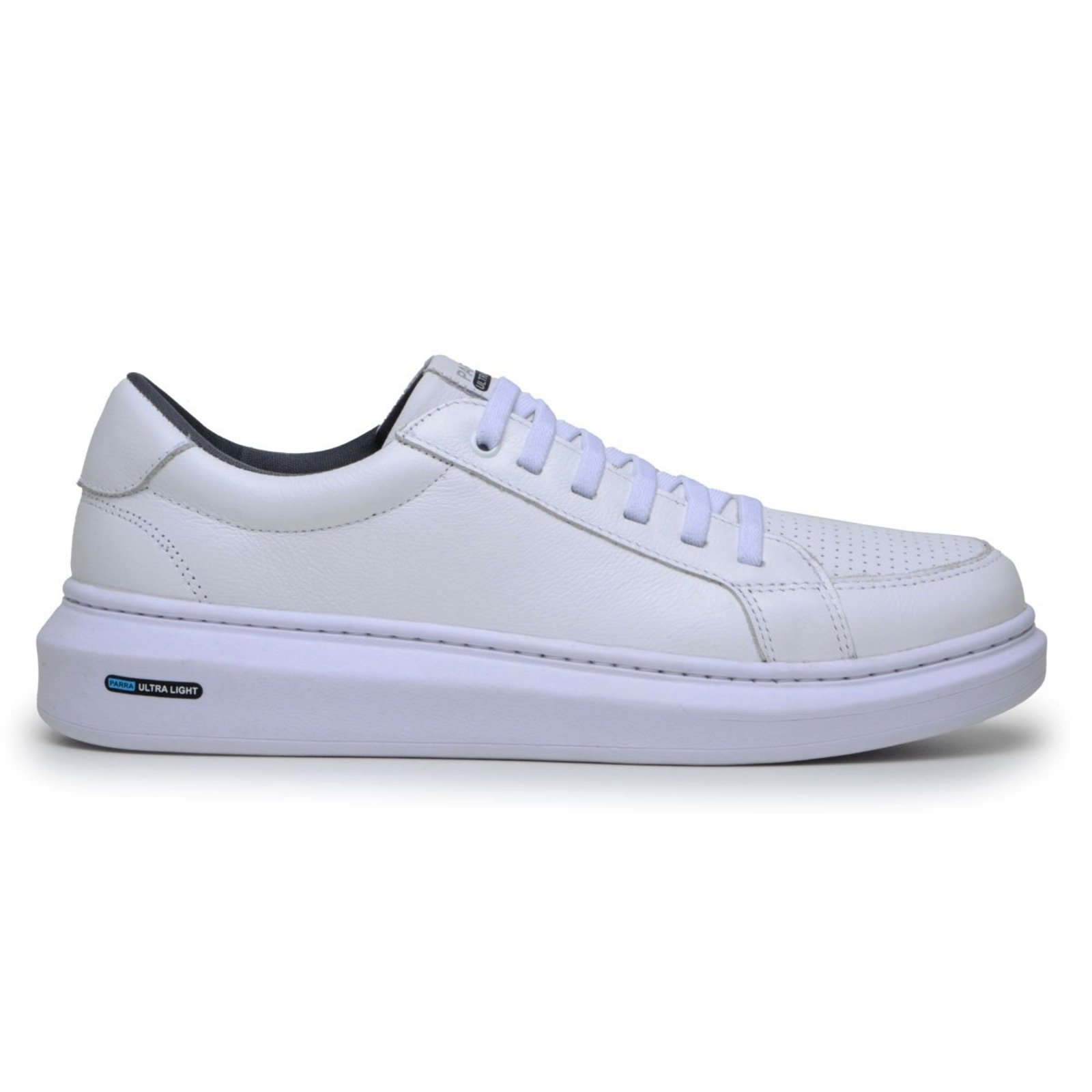 Tenis 100% Couro Legitimo Parra Boots MasculinoModerno Confortavel Leve 1031 - Branco