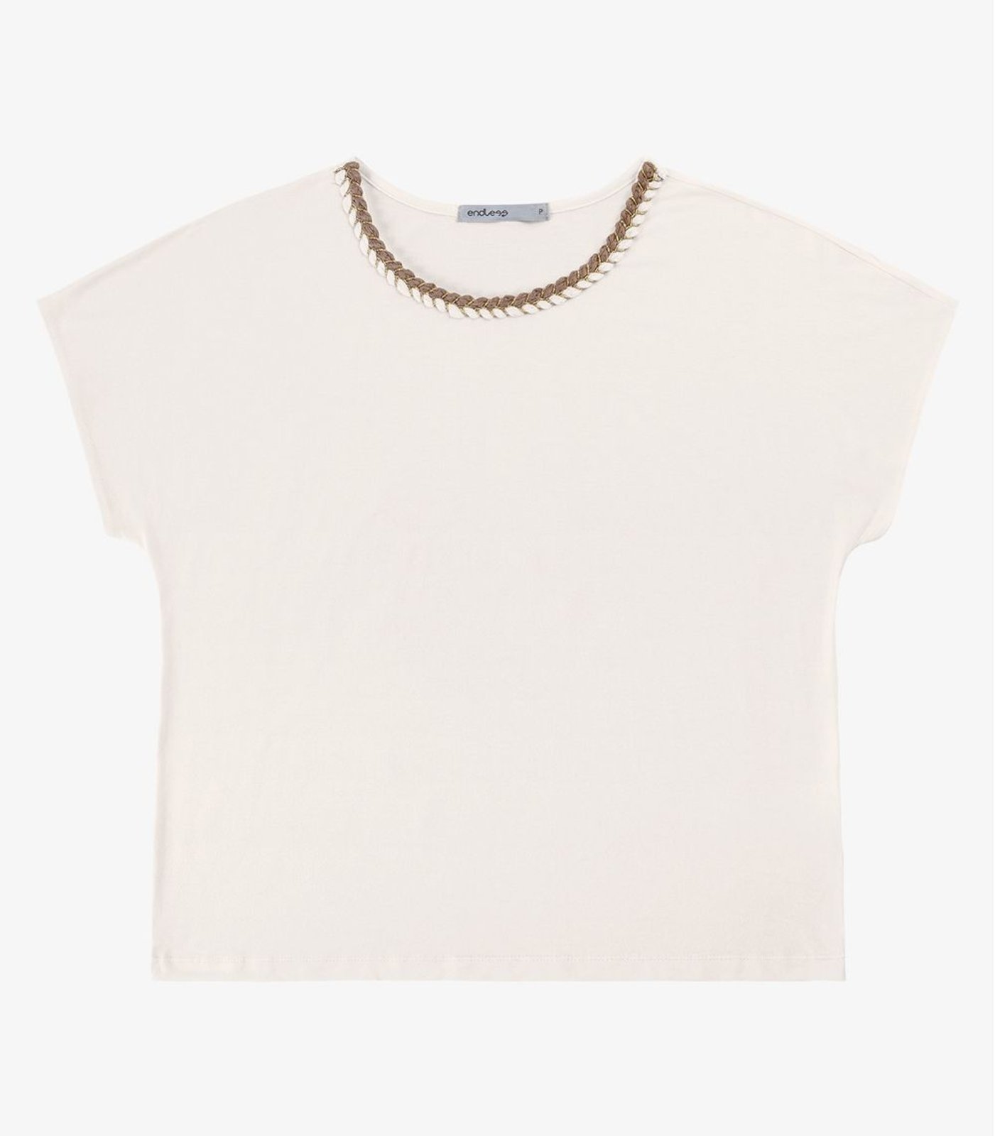Vista 2 Blusa em Viscotorcion Feminina Endless bege Endless bege