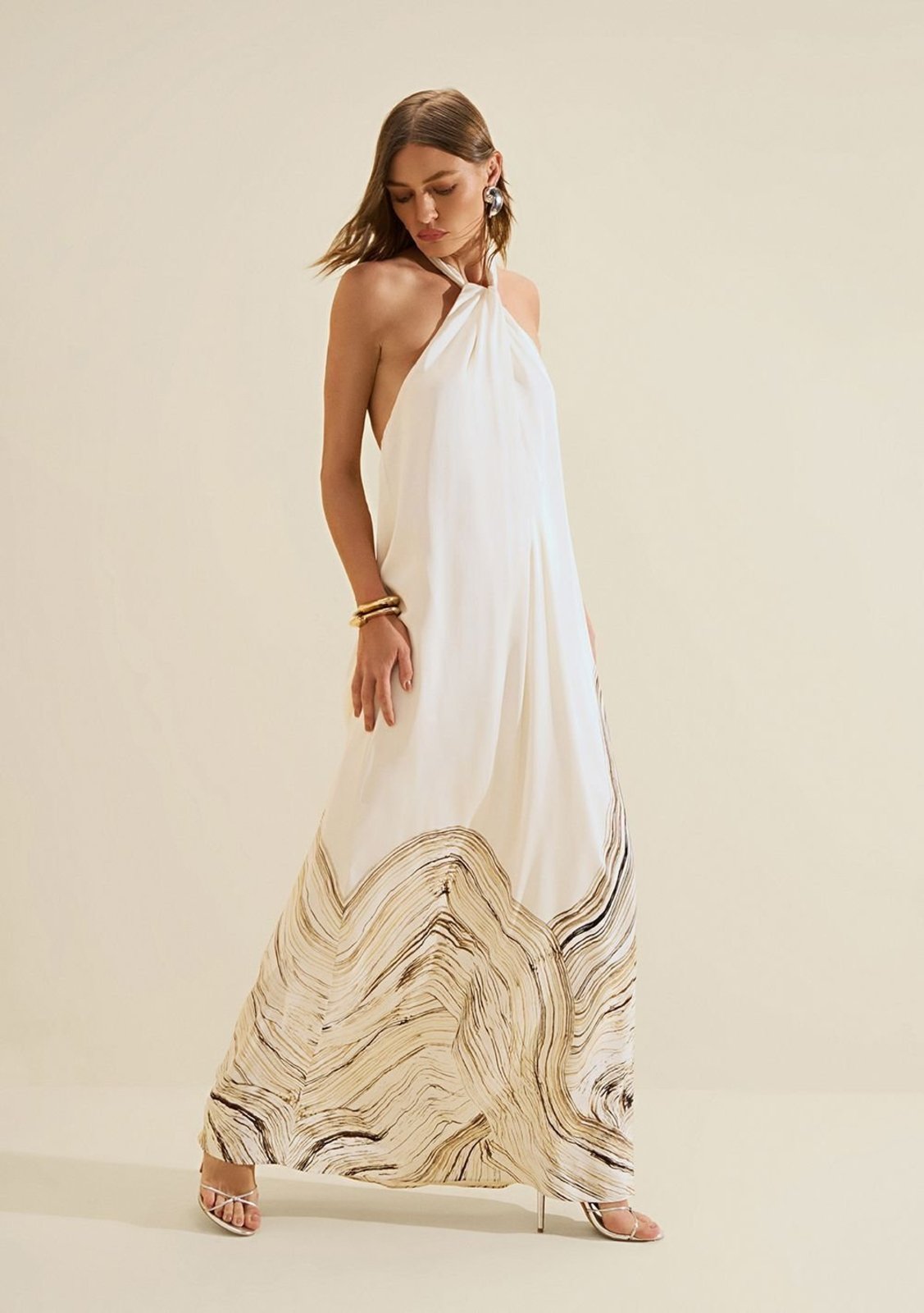 Vestido Cava Francesa Nereia - Off-white