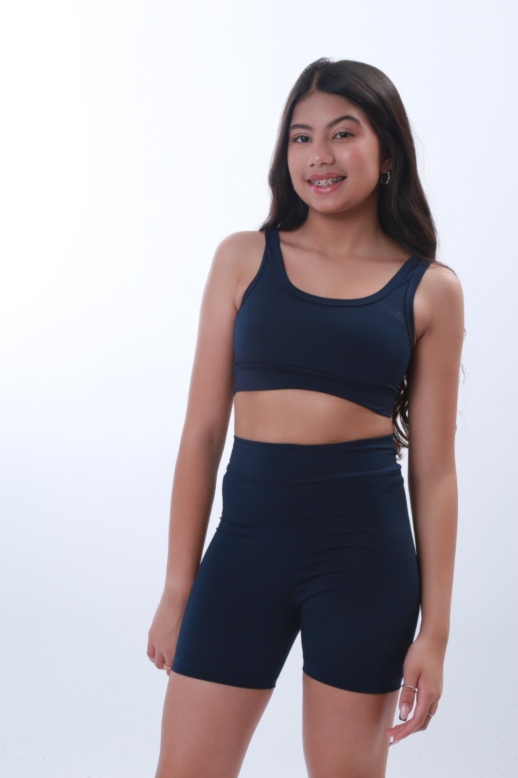 Infantil - Conjunto Fitness Menina Shorts + Top - DunaFit