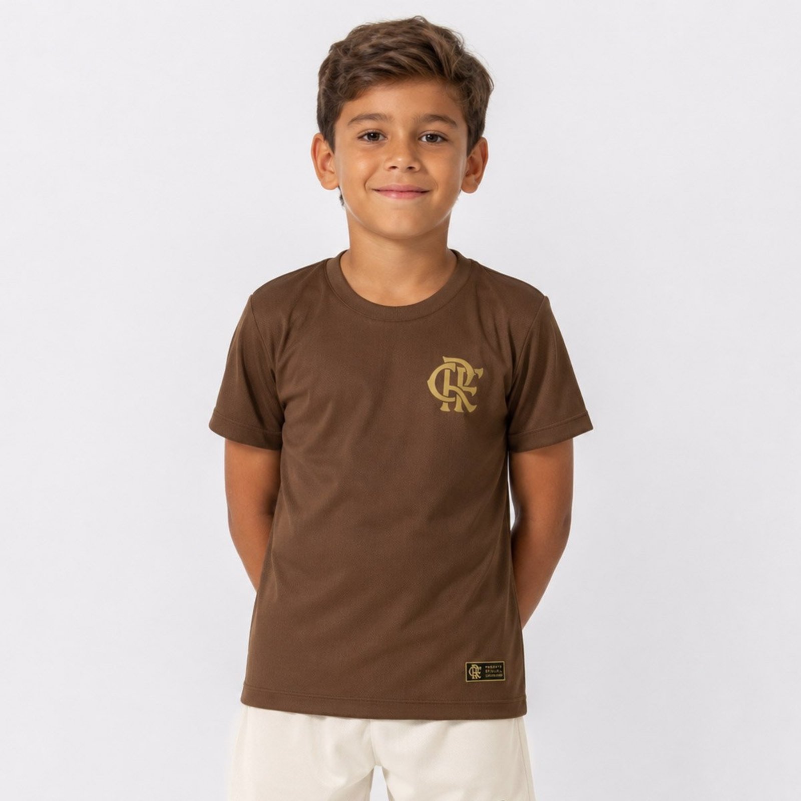 Camisa Flamengo Dry Texturizada Juvenil Marrom
