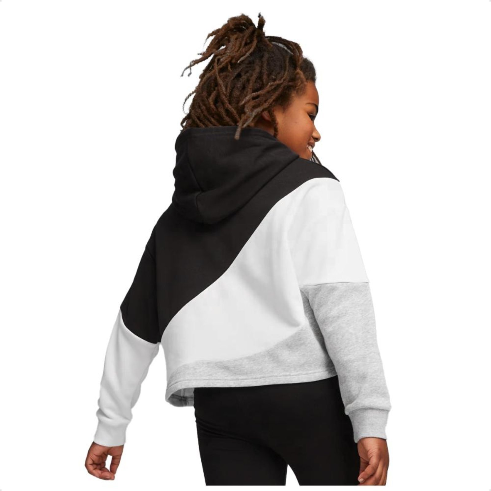 Vista 3 Infantil - Blusa Moletom Puma Power Cat Hoodie Tr G preto Puma preto