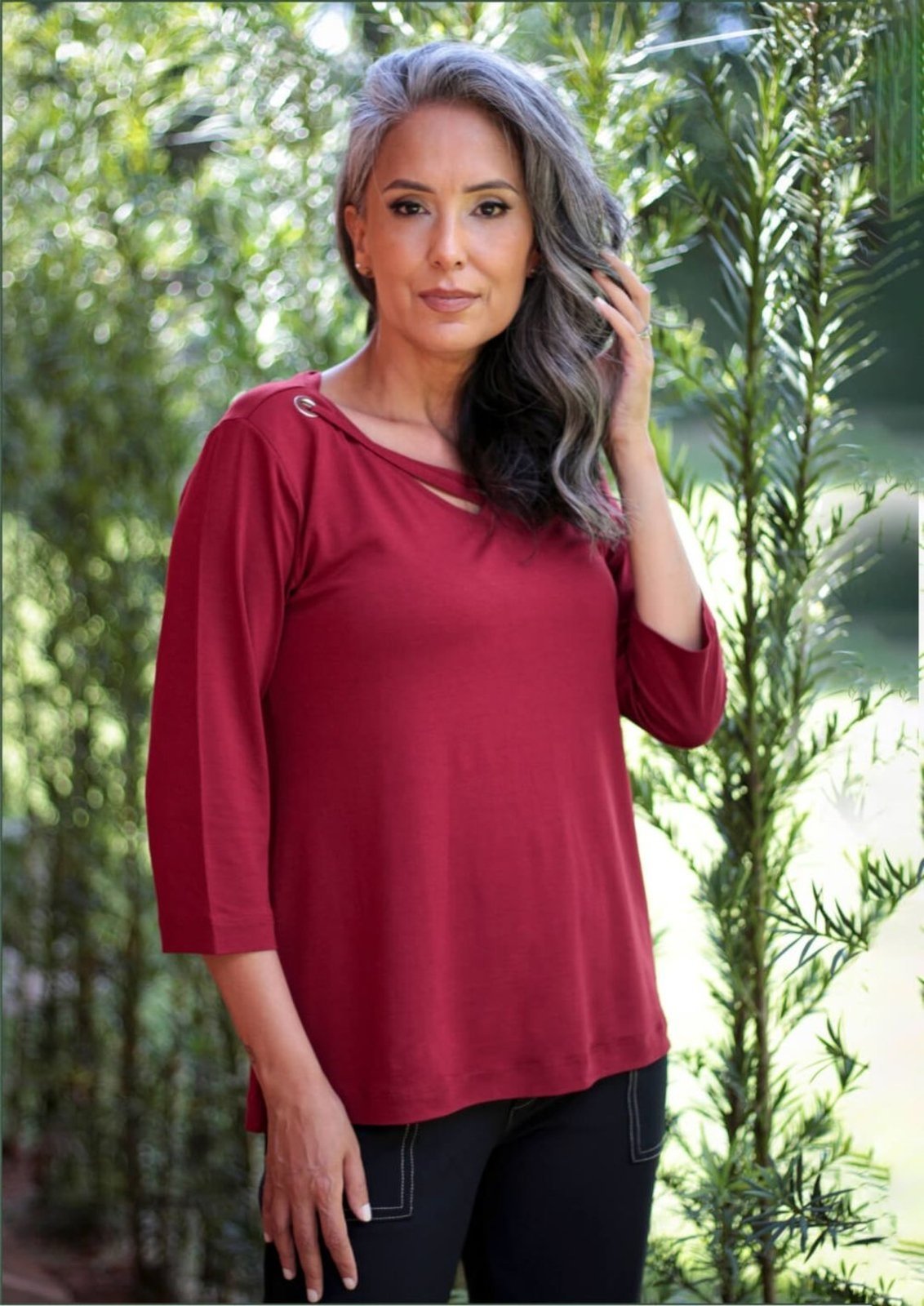 Blusa 3/4 Pau a Pique Básica Vinho VINHO – M Pau a Pique