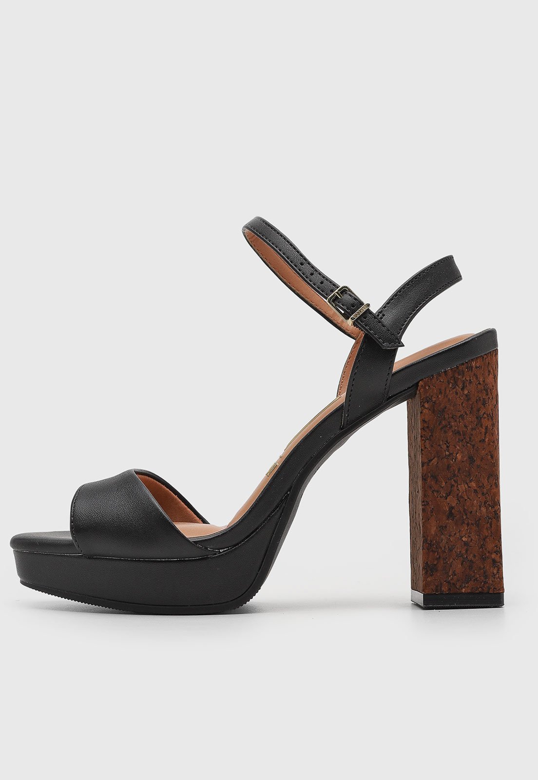 Vista 2 Sandália Feminina Vizzano Salto Alto Bloco Preta preto VIZZANO preto