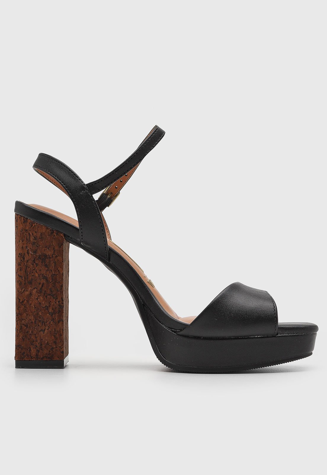 Vista 3 Sandália Feminina Vizzano Salto Alto Bloco Preta preto VIZZANO preto